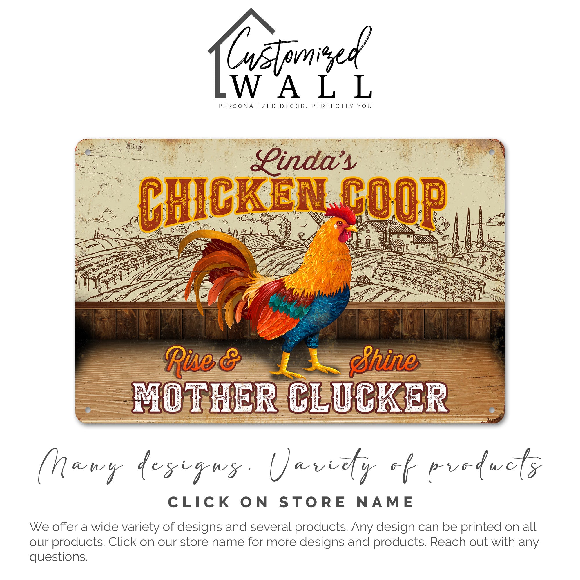 Personalized Rustic Metal Chicken Coop Sign - Custom Name Decor for Farmhouse Charm and Unique Gift Gifting - Image 6