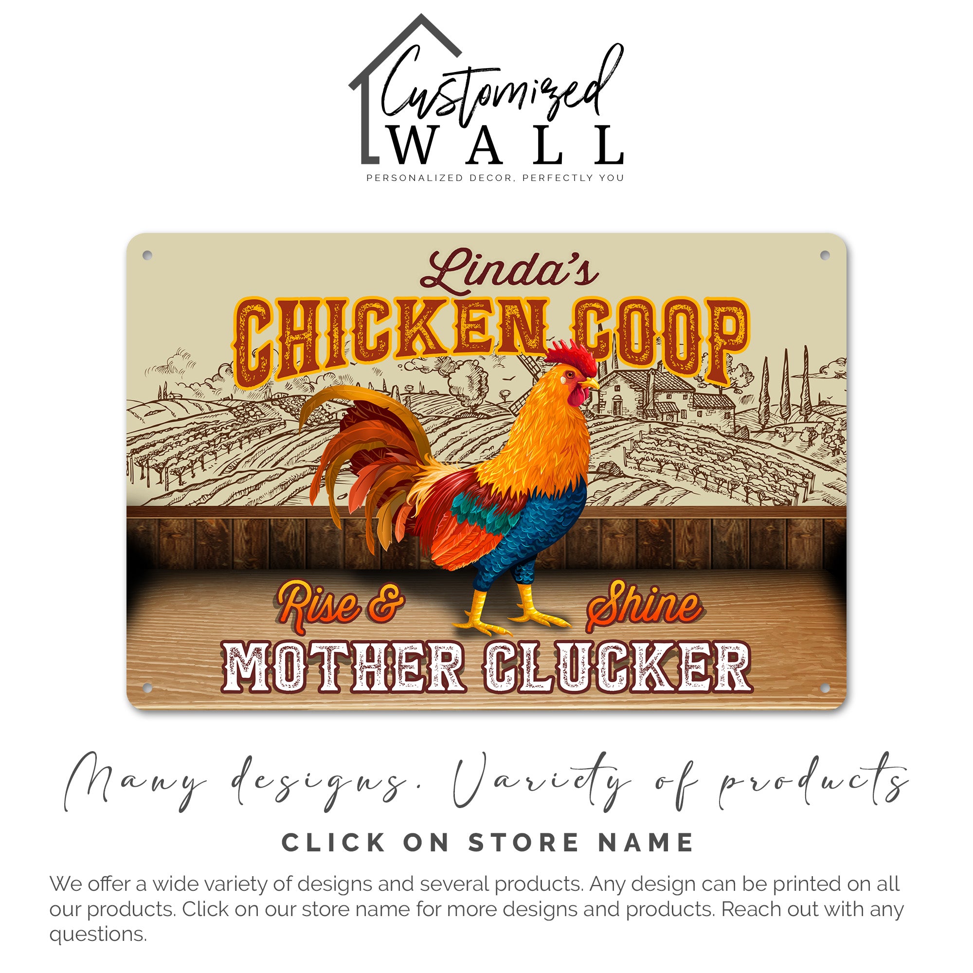 Personalized Rustic Metal Chicken Coop Sign - Custom Name Decor for Farmhouse Charm and Unique Gift Gifting - Image 7