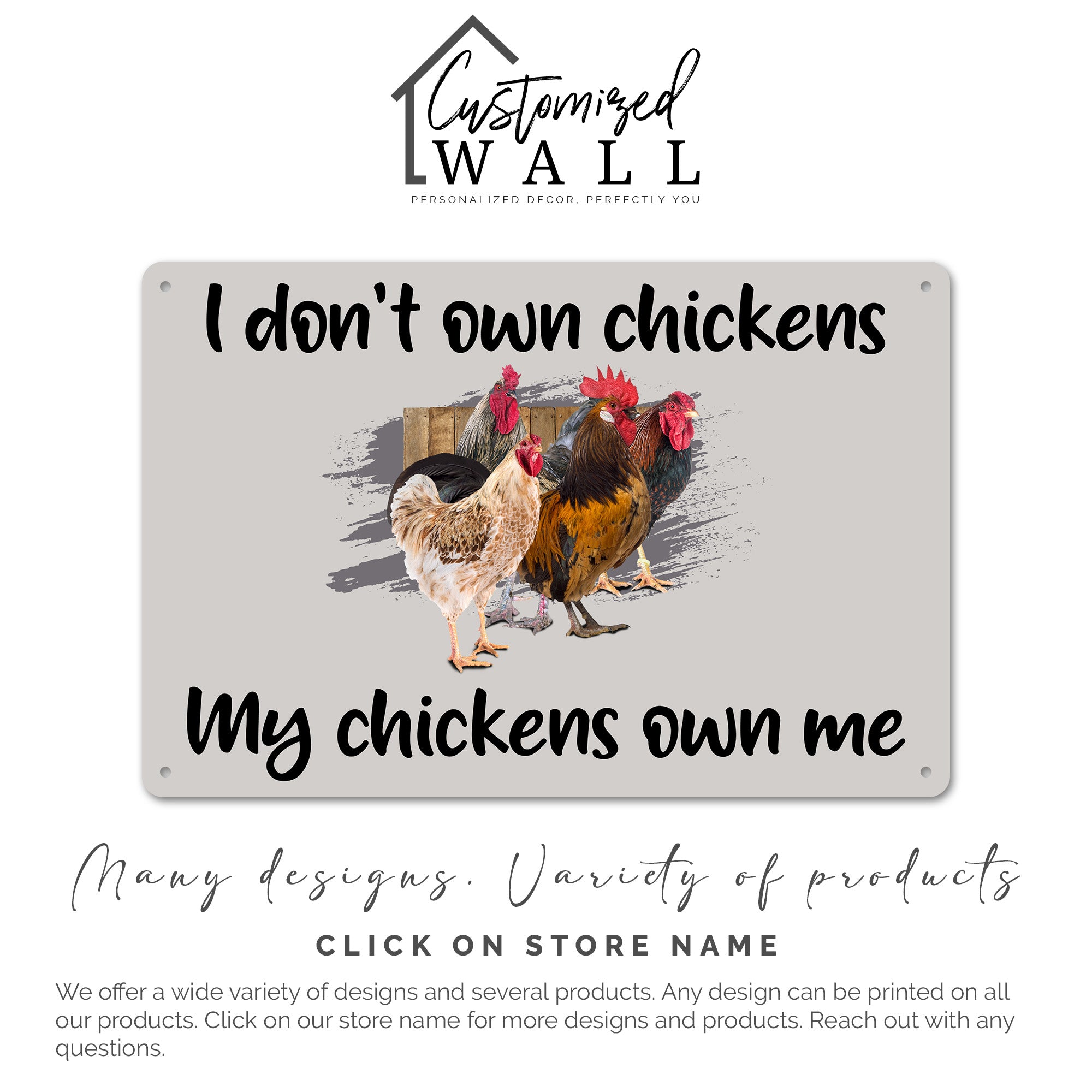 Personalized "I Don't Own Chickens" Metal Sign - Rustic Farmhouse Décor for Chicken Lovers & Gift Enthusiasts - Image 7