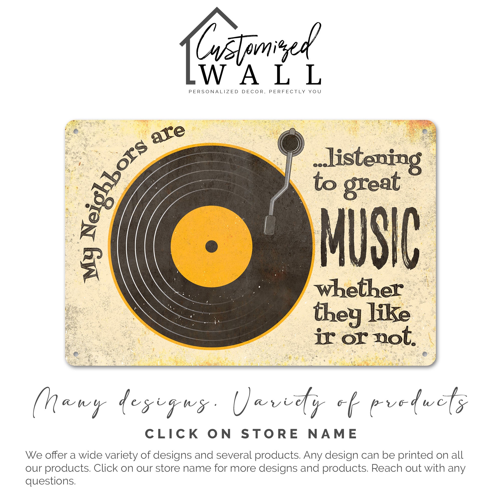 Personalized Retro Record Player Metal Sign - Unique Home Decor & Perfect Gift for Music Lovers - Image 4