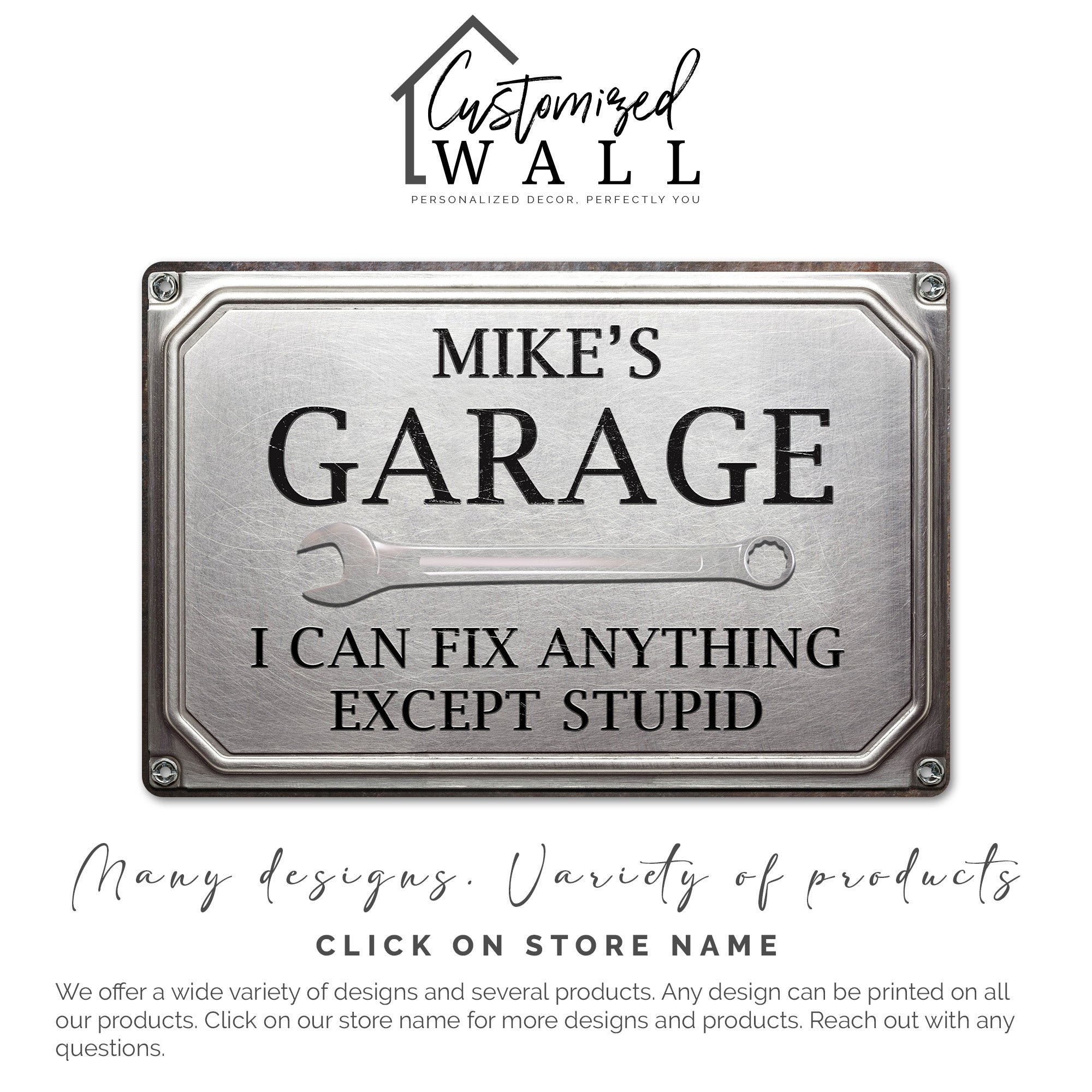 Stylish Personalized Metal Garage Sign - Customizable for Unique Gifts - Perfect for Car Enthusiasts and Workshop Decor - Image 4