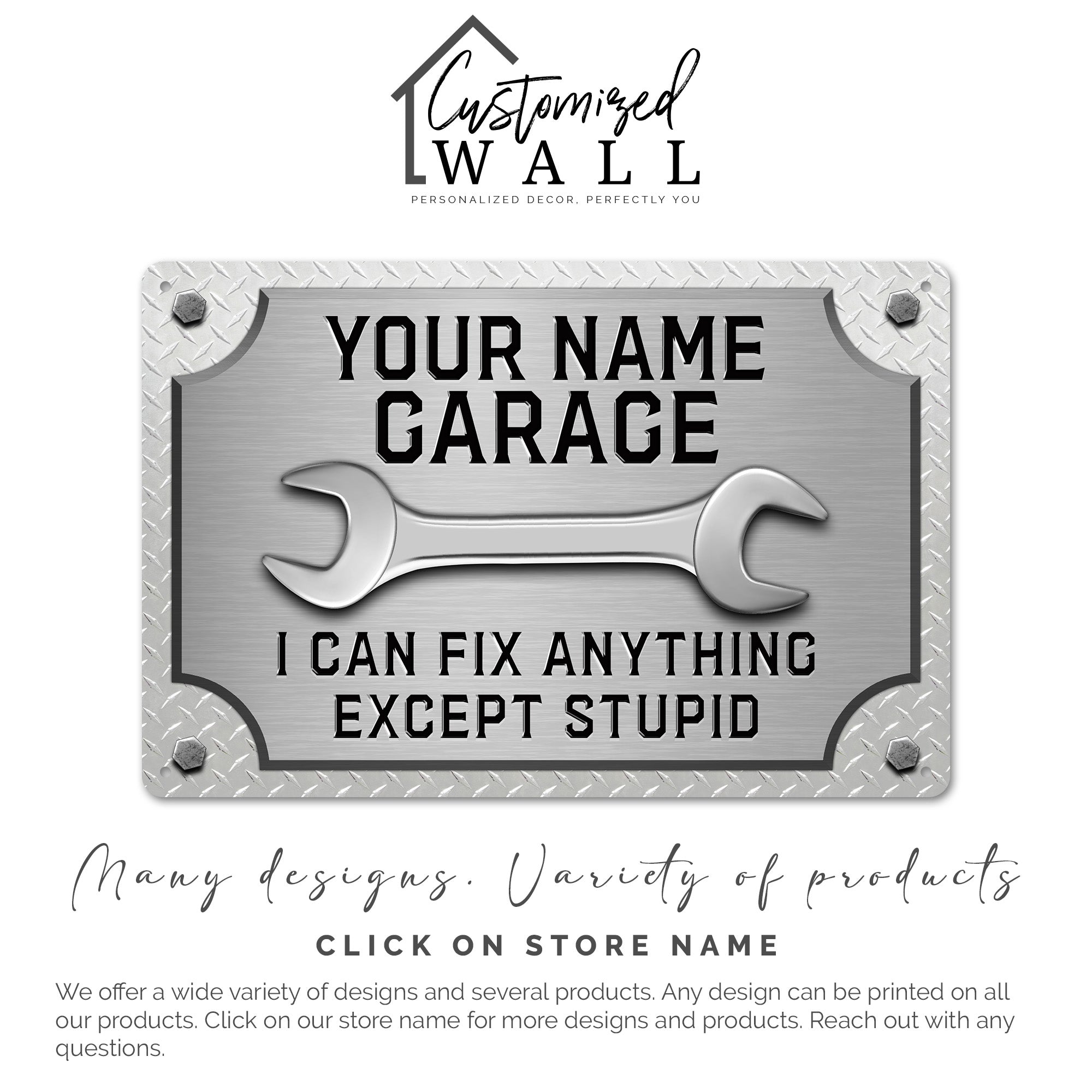 Personalized Grandpa's Garage Metal Sign - Humorous Handmade Gift for Dad or Grandpa's Workshop - Image 7