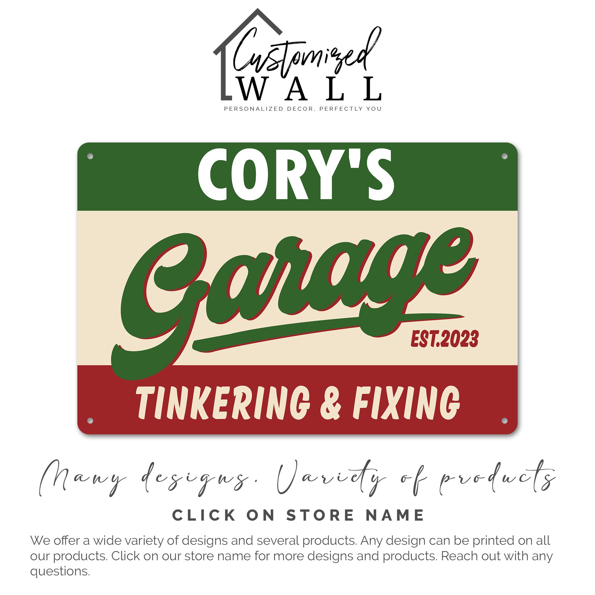 Personalized Metal Garage Sign - Rustic Custom Name Plate for Tinkering & Fixing Lovers, Perfect Gift for DIY Enthusiasts - Image 7