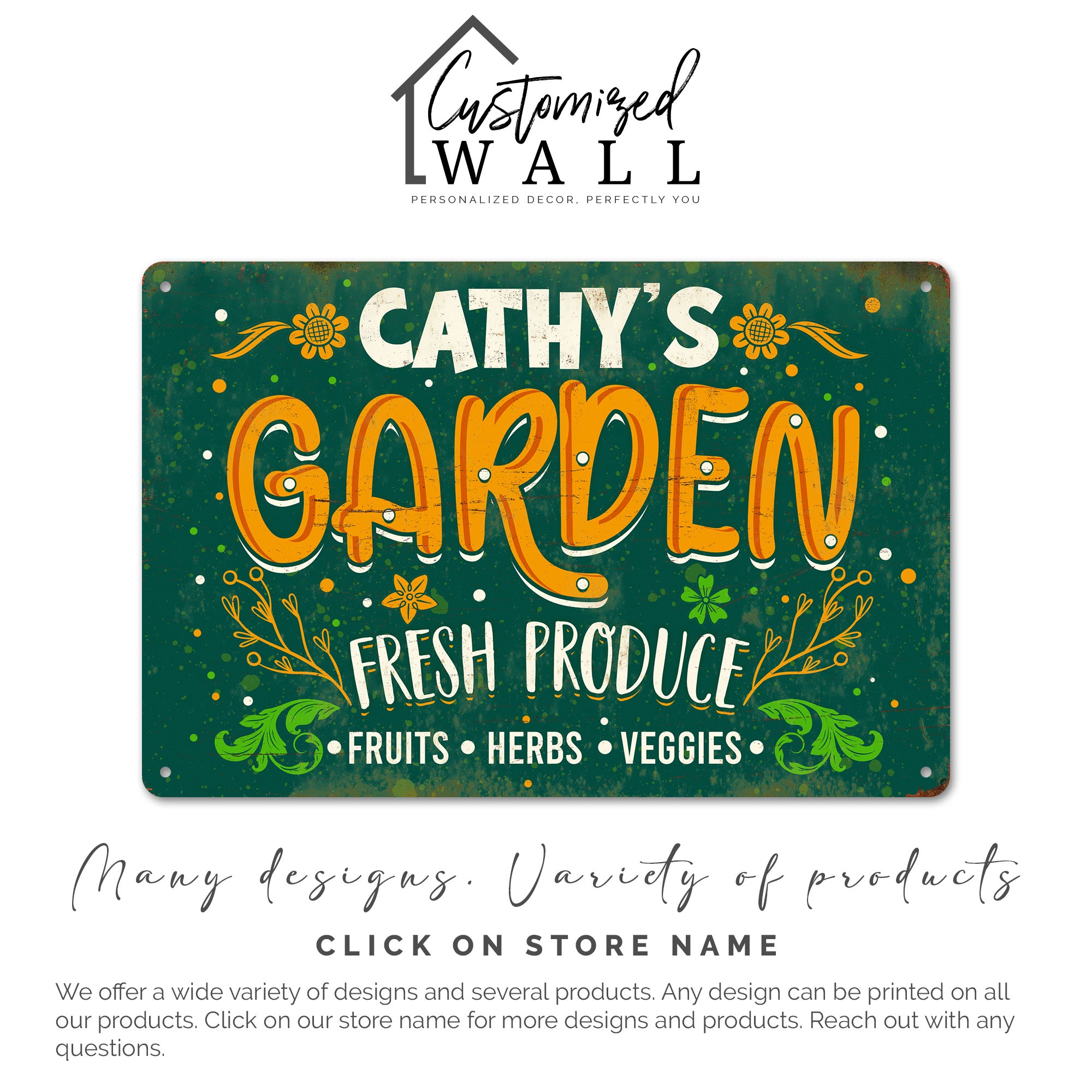 Personalized Metal Garden Sign - Custom Fresh Produce Plaque for Home Decor, Perfect Gift for Gardeners and Nature Lovers - Image 6