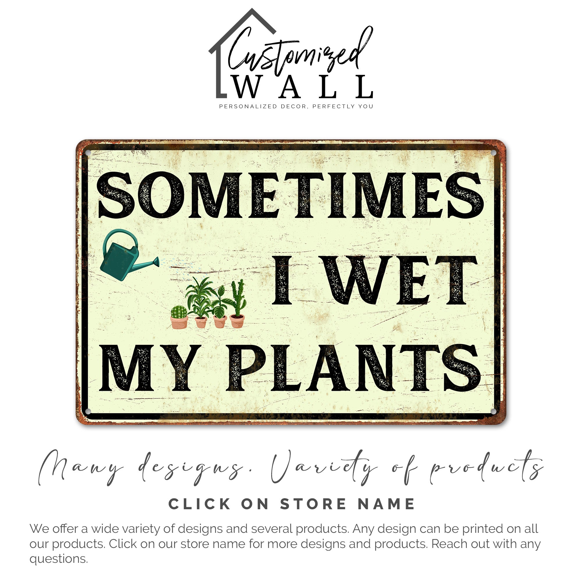 Personalized Metal Plant Sign with Watering Can Design – Perfect Garden Gift for Plant Lovers and Home Decor Enthusiasts - Image 6