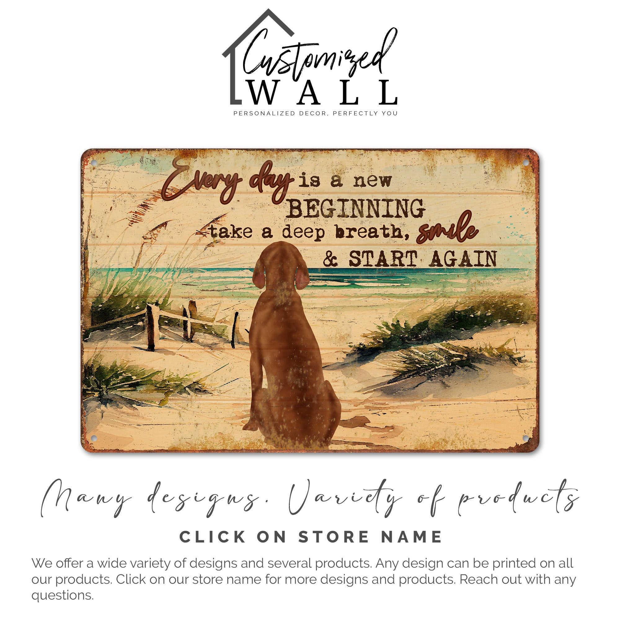 Personalized Metal Sign with Inspirational Quote and Dog Illustration – Perfect for Home Decor and Thoughtful Gifts - Image 6