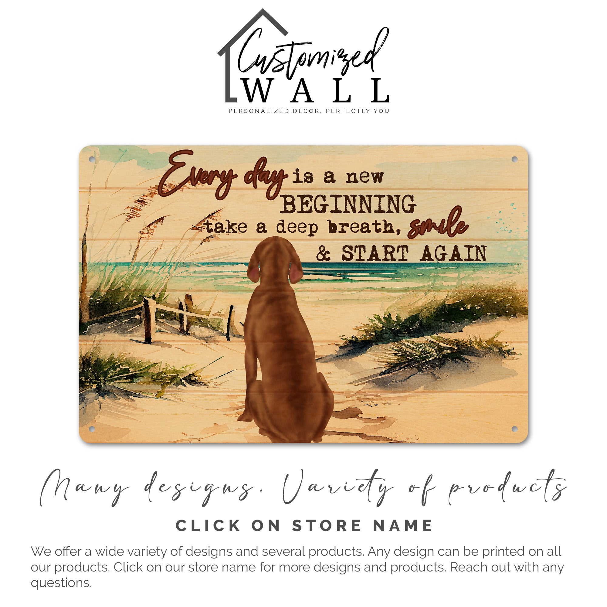 Personalized Metal Sign with Inspirational Quote and Dog Illustration – Perfect for Home Decor and Thoughtful Gifts - Image 7