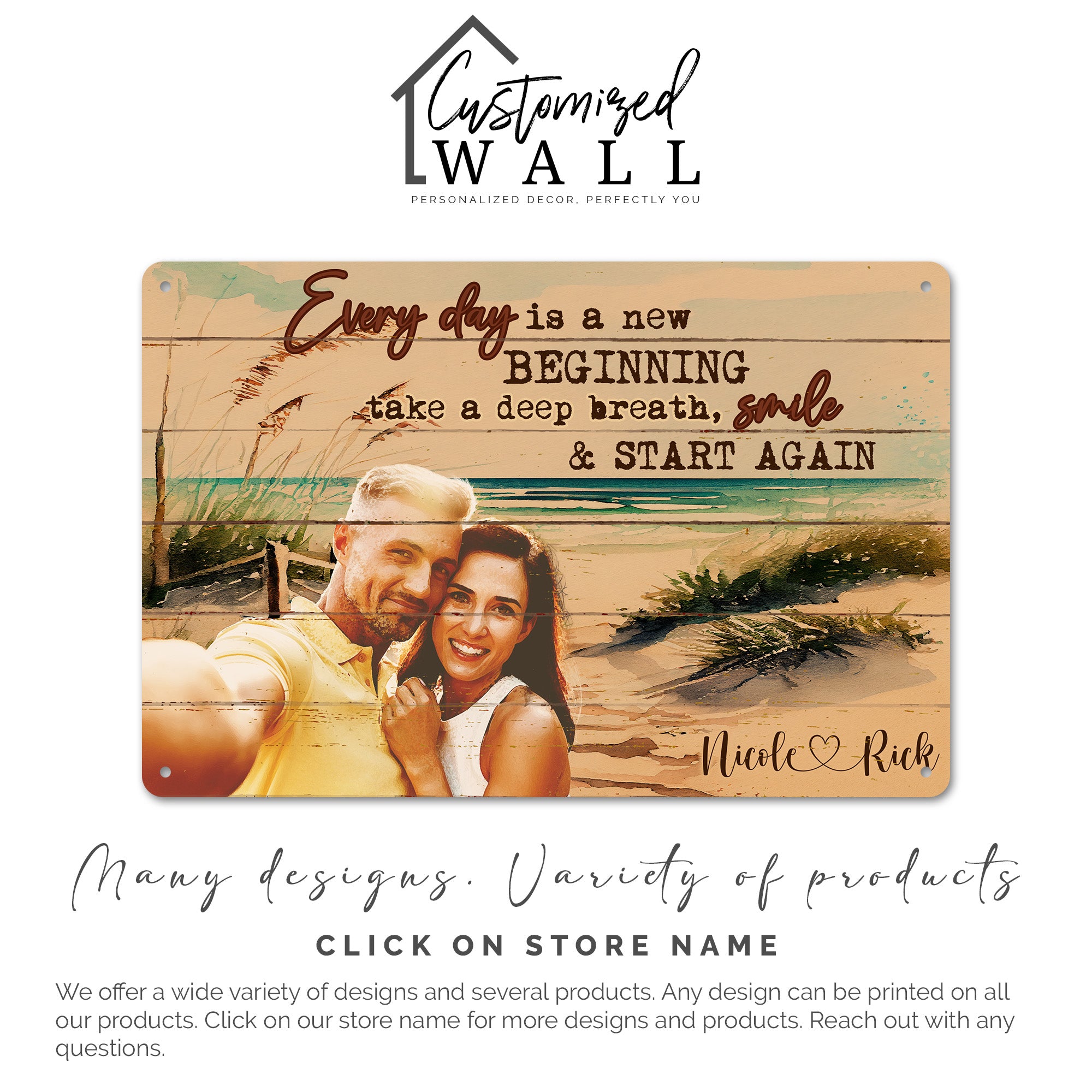 Personalized Rustic Metal Sign - New Beginnings Design with Custom Names - Perfect Gift for Couples, Anniversaries, Home Decor - Image 7