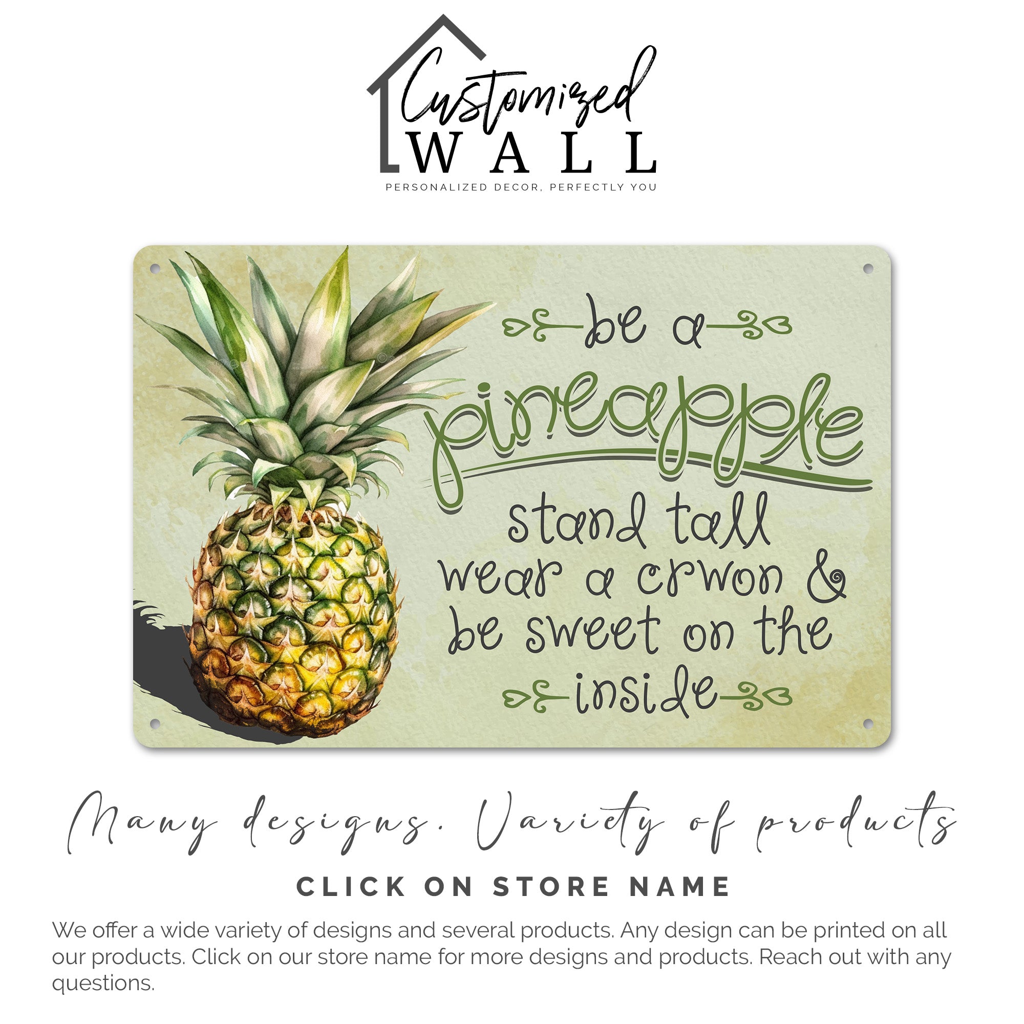 Personalized Pineapple Metal Sign - Rustic Wall Art for Home Decor & Unique Gift for Friends - Image 7
