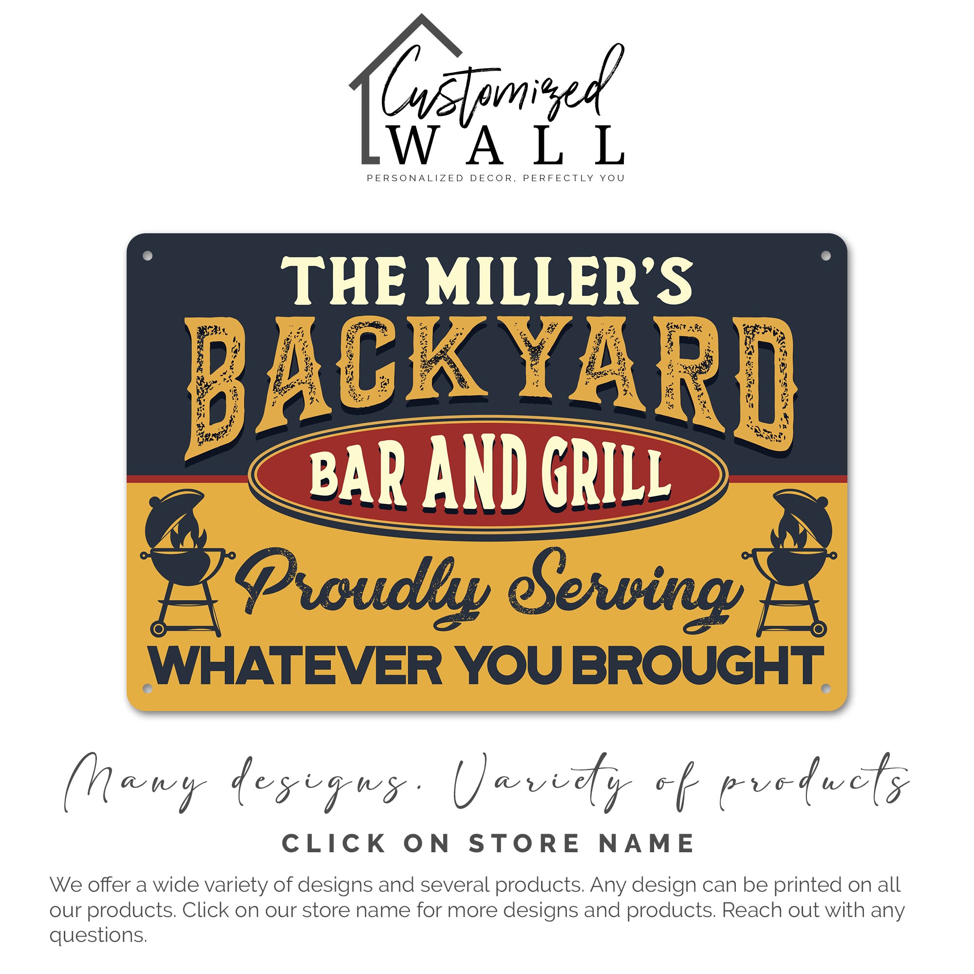 Personalized Rustic Metal Sign - Customized Backyard Bar and Grill Plaque for Home Décor and Unique Gift - Image 7