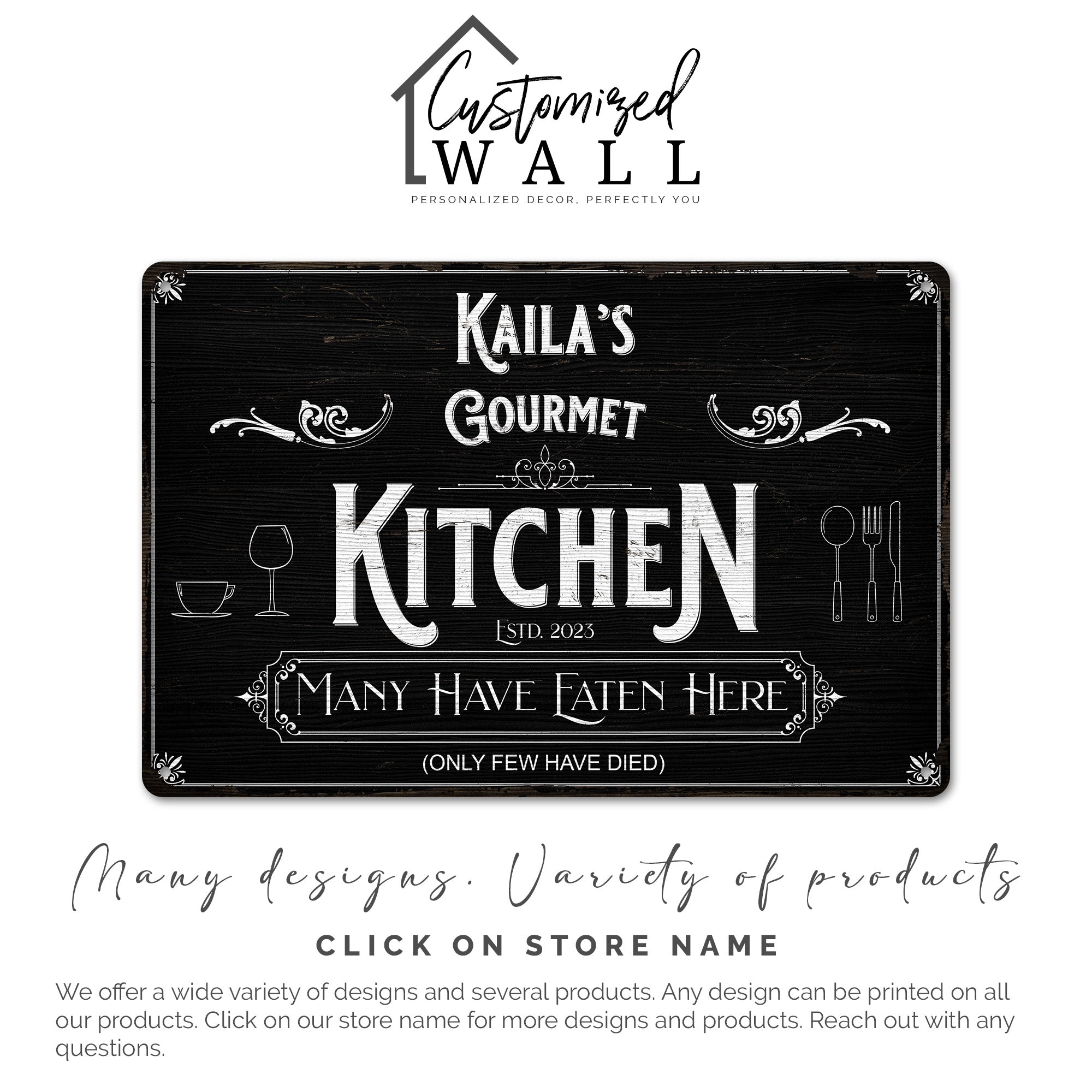 Personalized Gourmet Kitchen Metal Sign – Custom Name & Year, Humorous Wall Décor for Home Chefs - Image 6