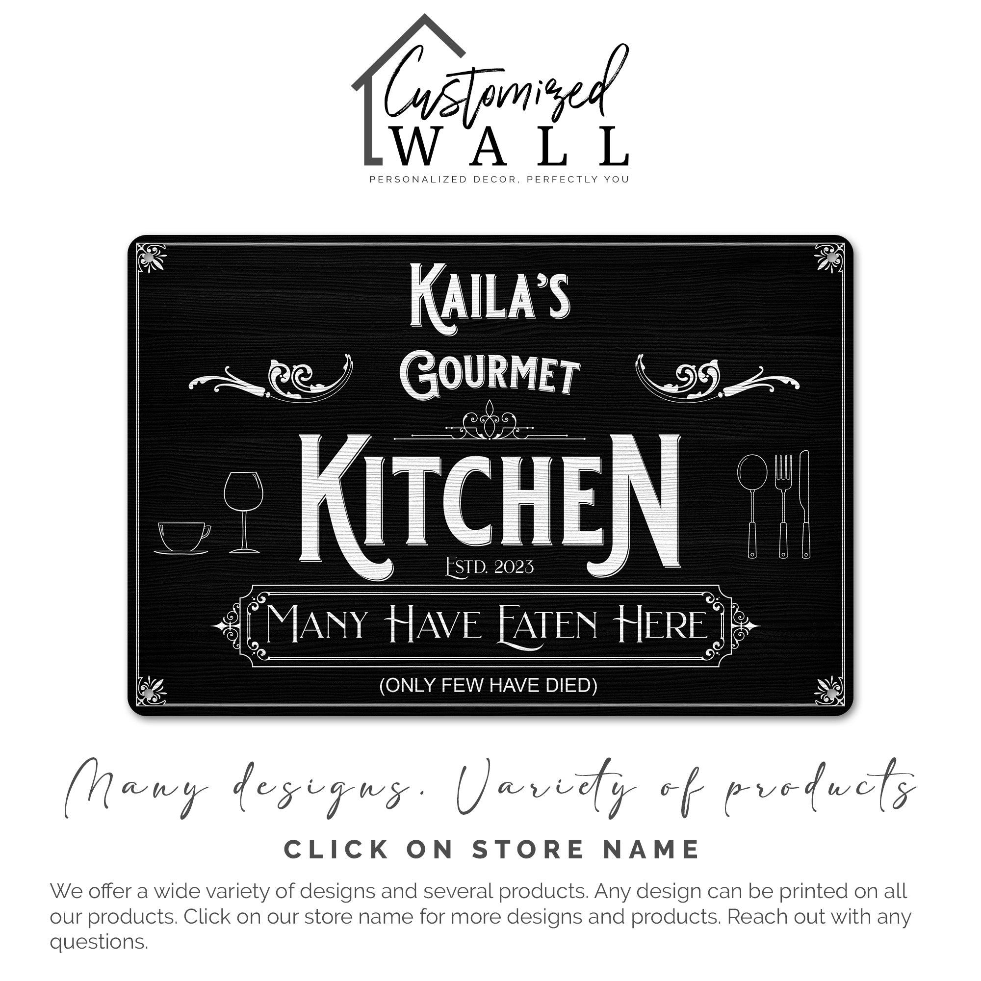 Personalized Gourmet Kitchen Metal Sign – Custom Name & Year, Humorous Wall Décor for Home Chefs - Image 7