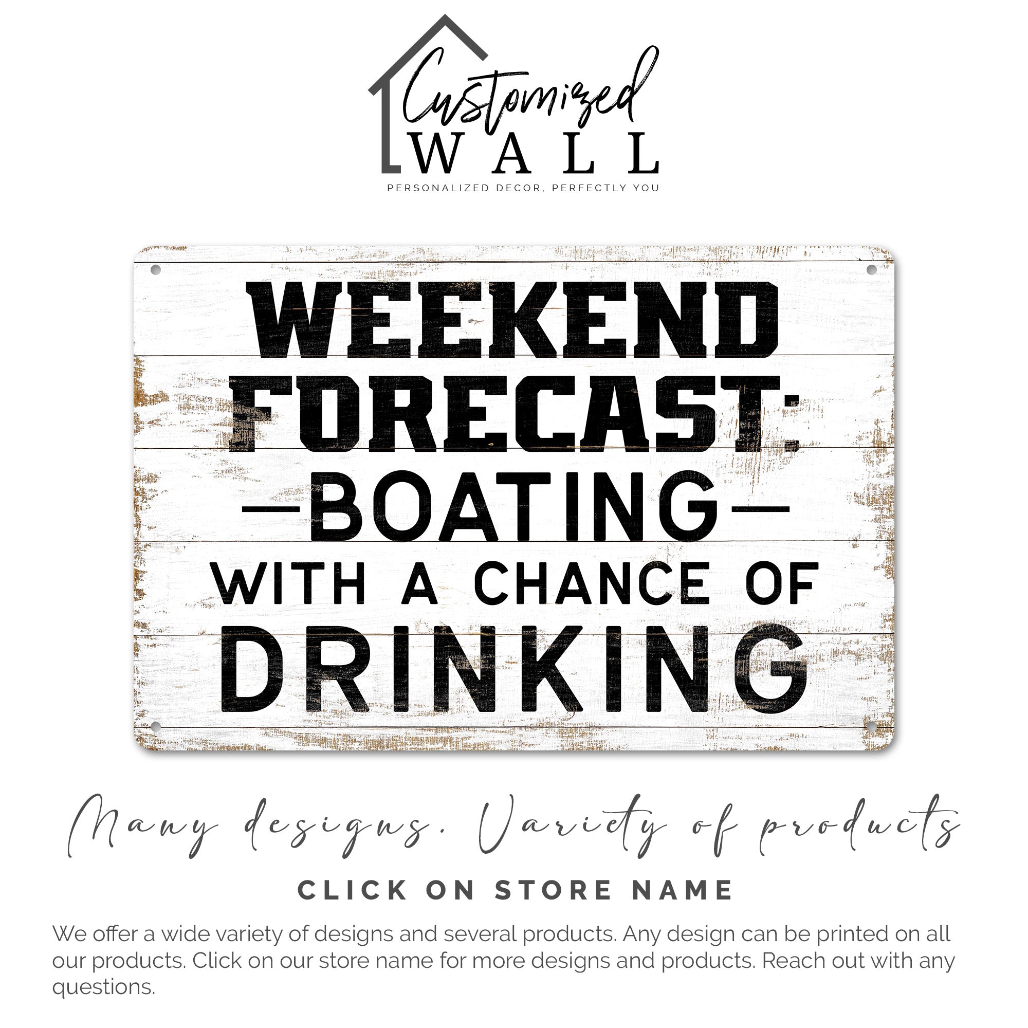 Personalized "Weekend Forecast: Boating with a Chance of Drinking" Metal Sign – Perfect Gift for Boat Lovers and Entertainers - Image 6