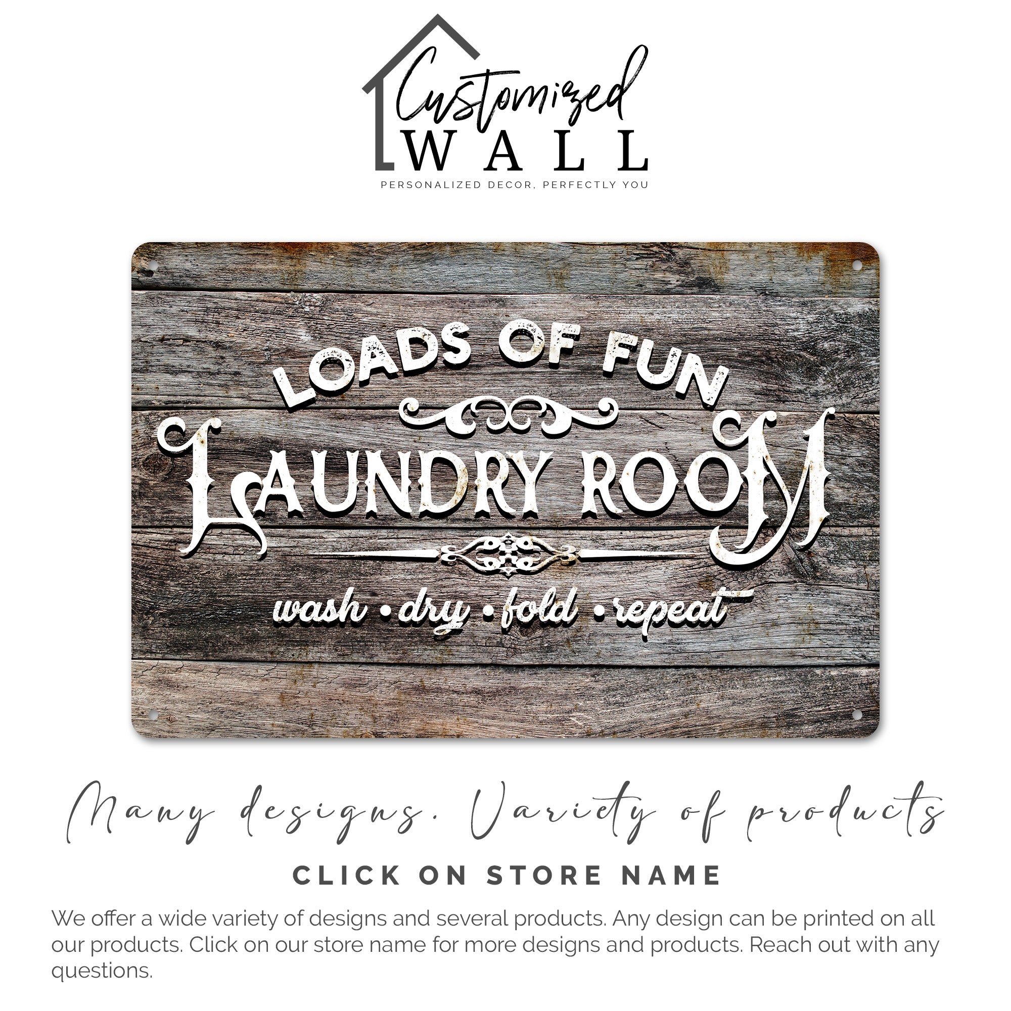 Personalized Rustic Metal Laundry Room Sign - Loads of Fun - Handmade Decor for Home, Perfect for Housewarming, Laundry Enthusiasts - Image 4