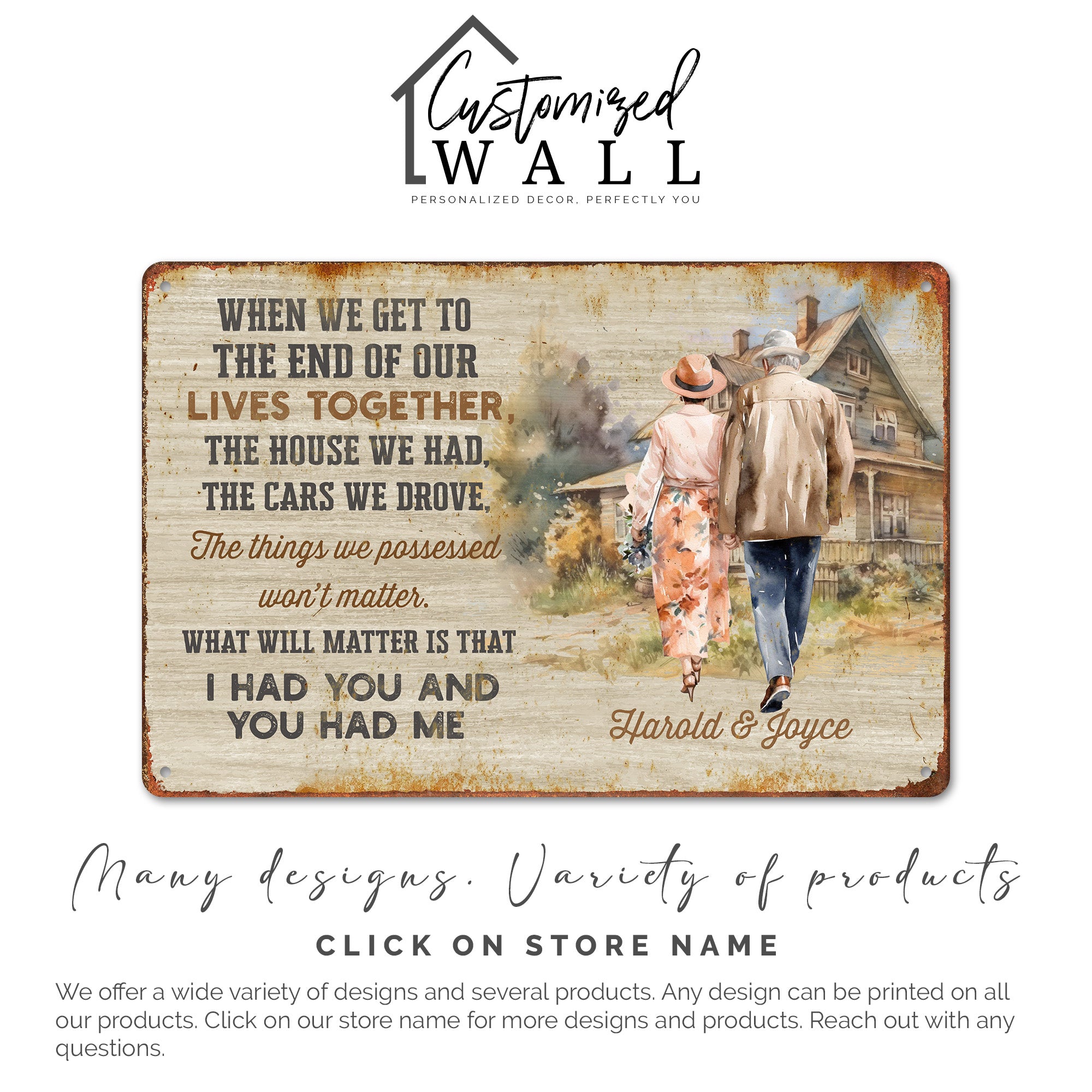 Personalized Sentimental Metal Sign – "End of Our Lives Together" Quote – Perfect for Anniversaries, Home Decor, and More - Image 6