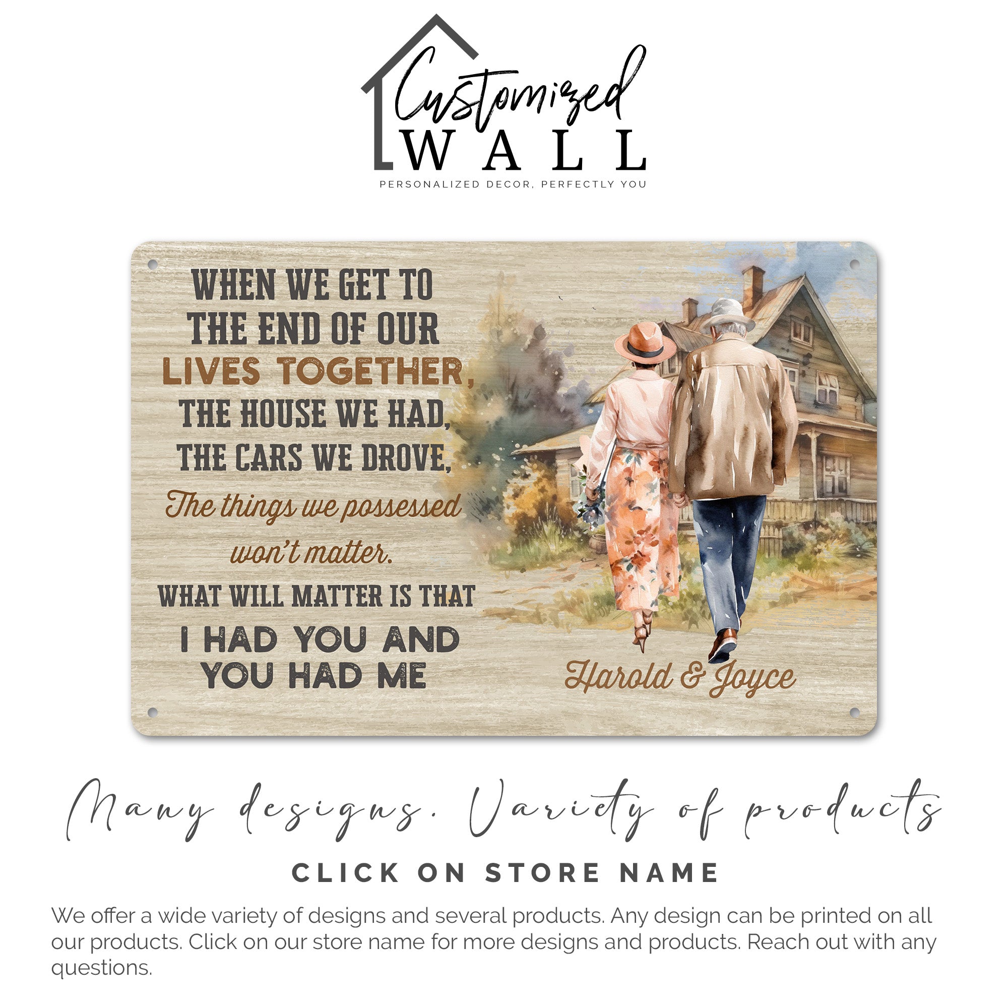 Personalized Sentimental Metal Sign – "End of Our Lives Together" Quote – Perfect for Anniversaries, Home Decor, and More - Image 7