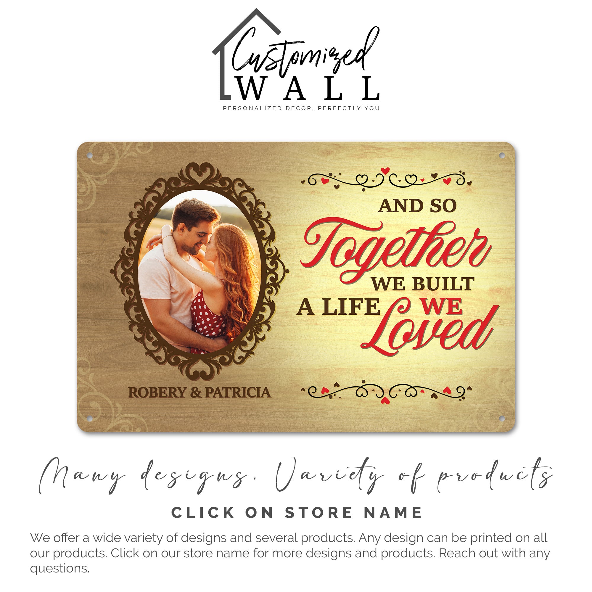 Personalized Romantic Metal Sign - Custom Photo and Names - Perfect Gift for Couples, Anniversaries, Weddings, or Valentine’s Day - Image 7