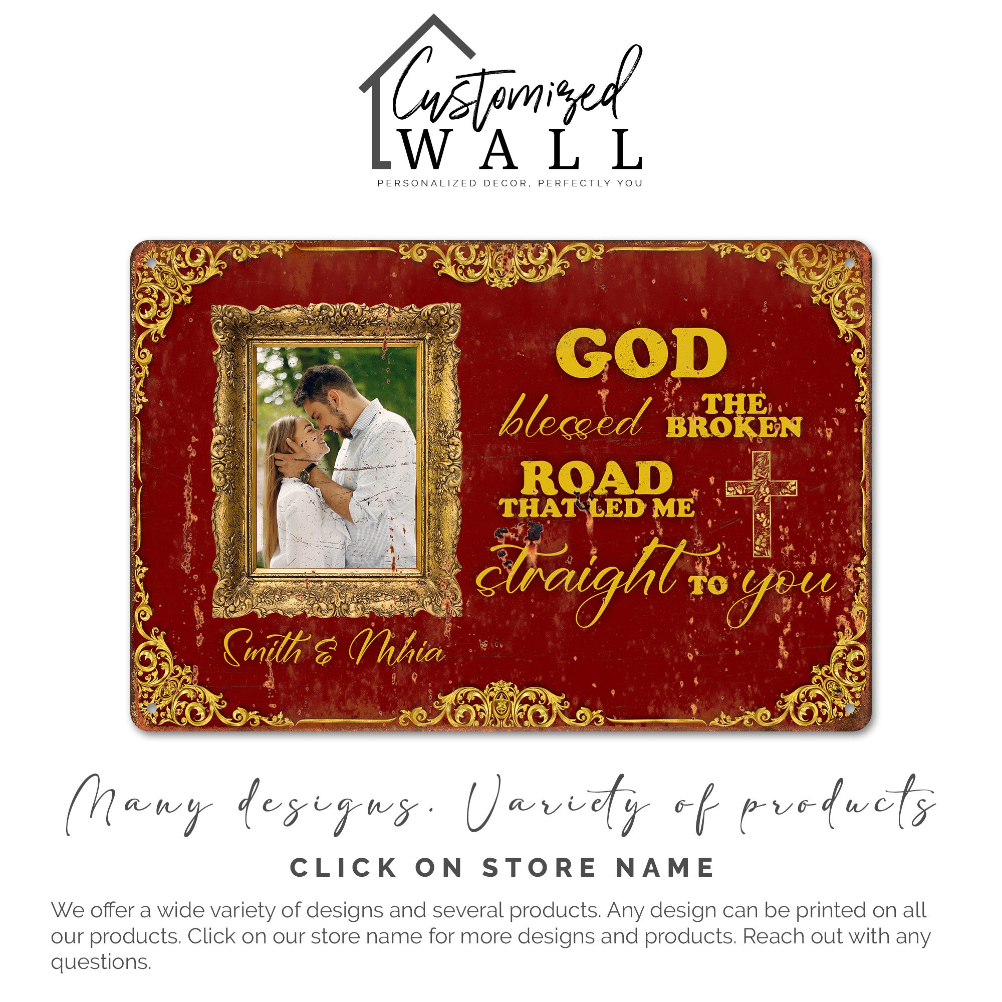 Personalized Rustic Metal Sign with Photo Frame - Perfect Gift for Couples, Weddings, Anniversaries, or Home Decor - Image 6