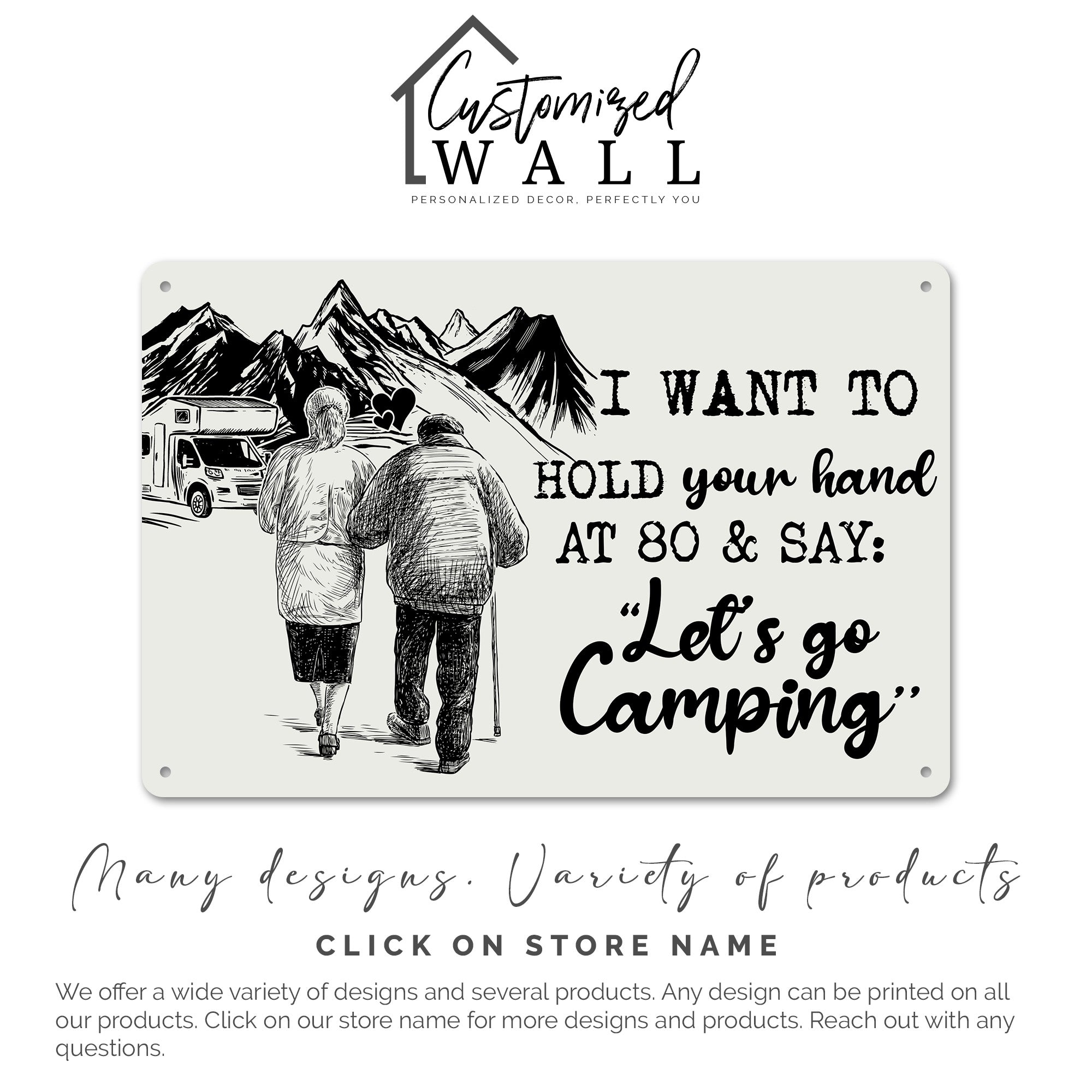 Personalized Romantic Camping Metal Sign - Handcrafted, Vintage-Inspired Art for Couples Celebrating Love at Every Age - Image 7