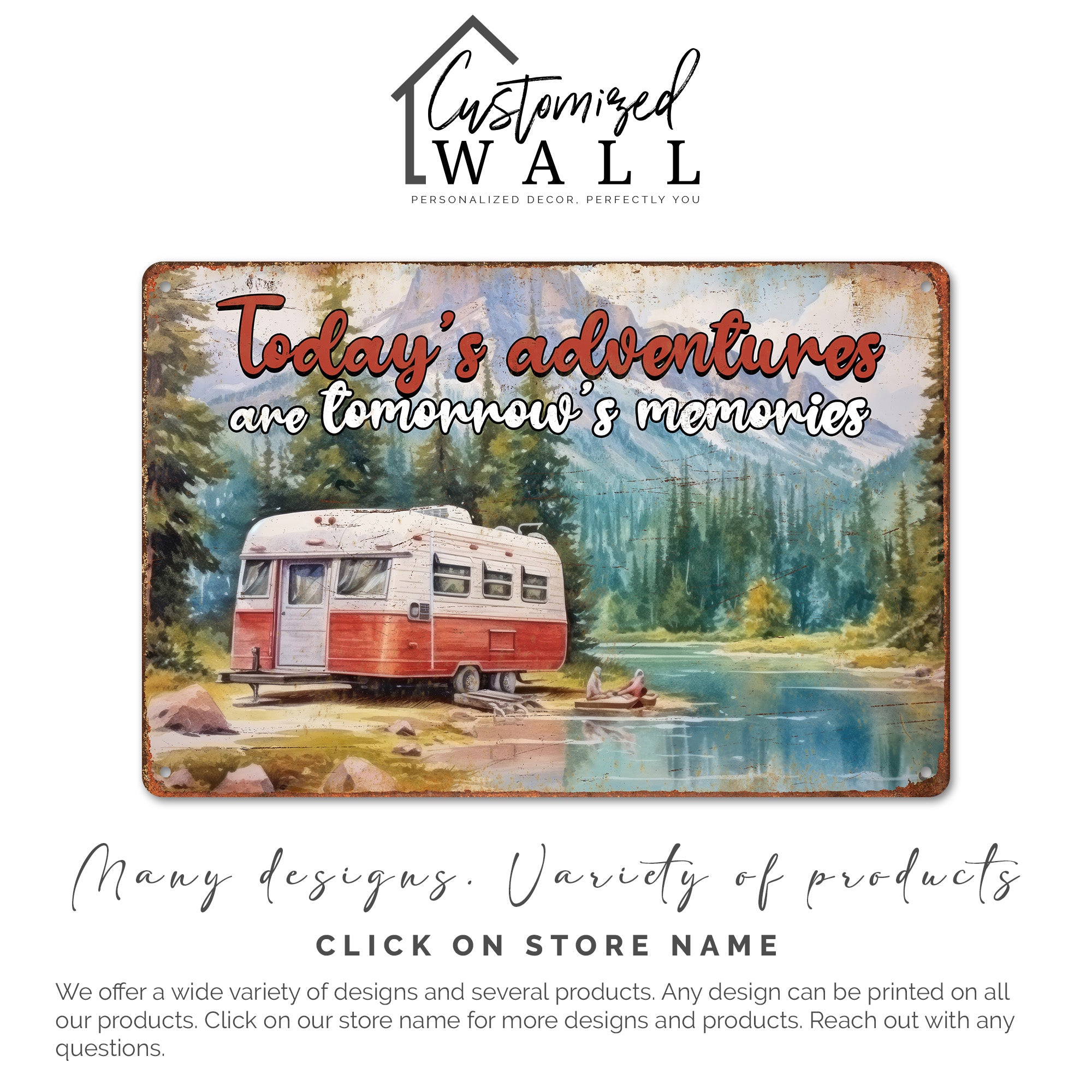Personalized Adventure Memory Sign - Retro Camper Metal Wall Art for Wanderlusters and Memory Keepers - Image 6