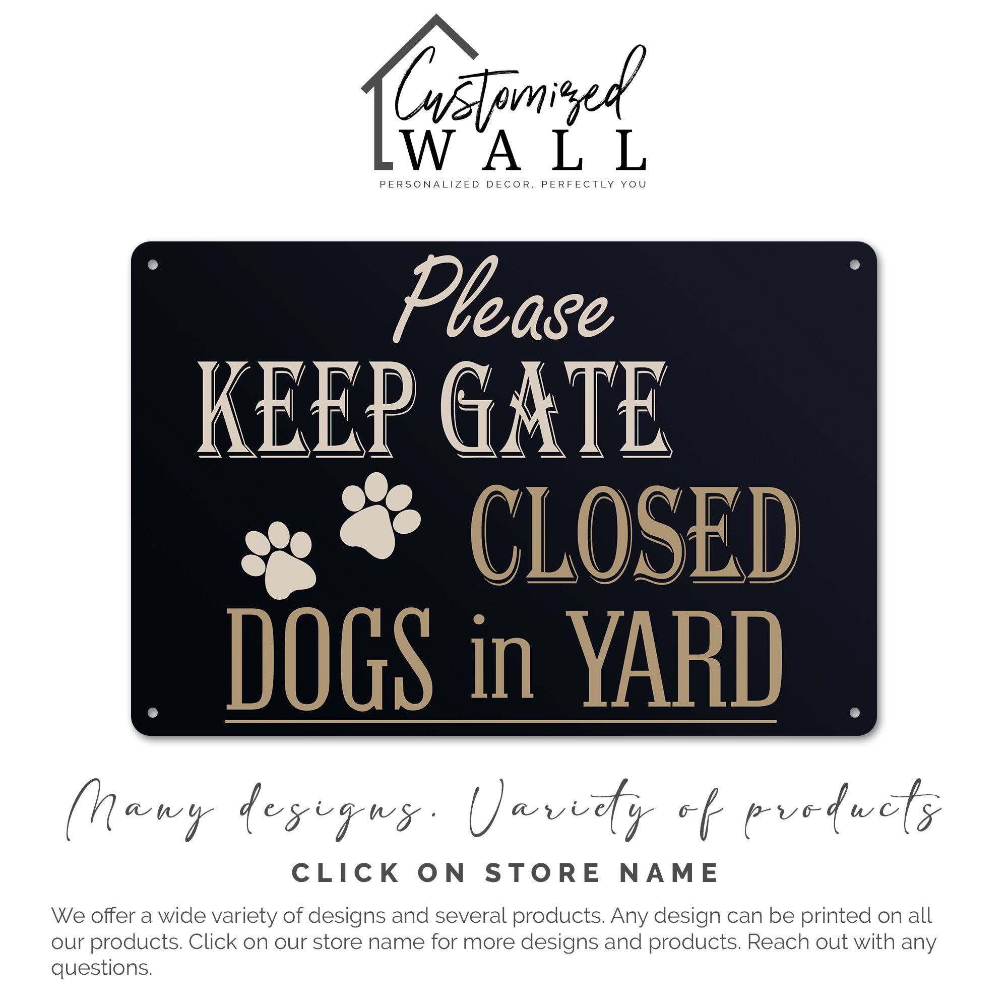 Personalized "Keep Gate Closed - Dogs in Yard" Metal Sign - Customizable Outdoor Pet Safety Sign for Dog Lovers - Image 7