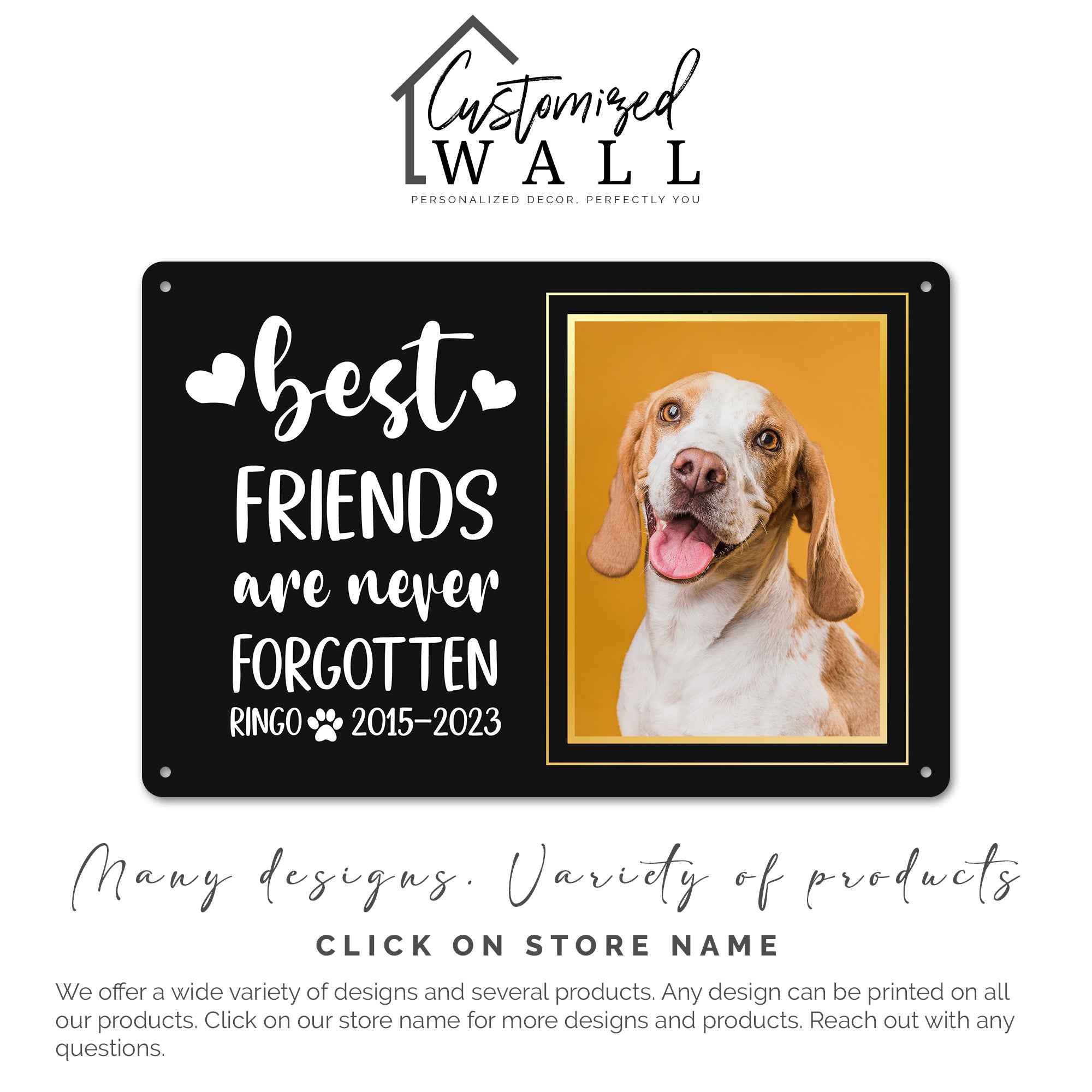 Personalized Memorial Metal Sign - "Best Friends Are Never Forgotten" - Custom Pet Tribute Plaque - Durable Indoor/Outdoor Decor - Image 7