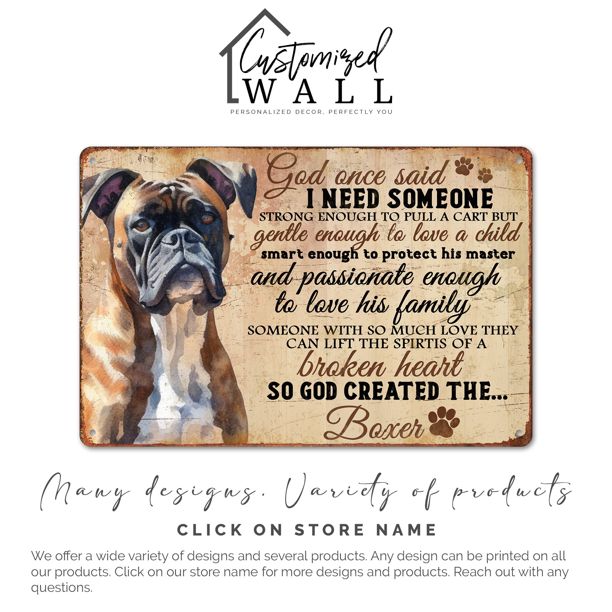 Personalized Boxer Dog Metal Sign - Handmade Rustic Wall Art for Pet Lovers - Unique Gift for Dog Owners and Home Decor - Image 6