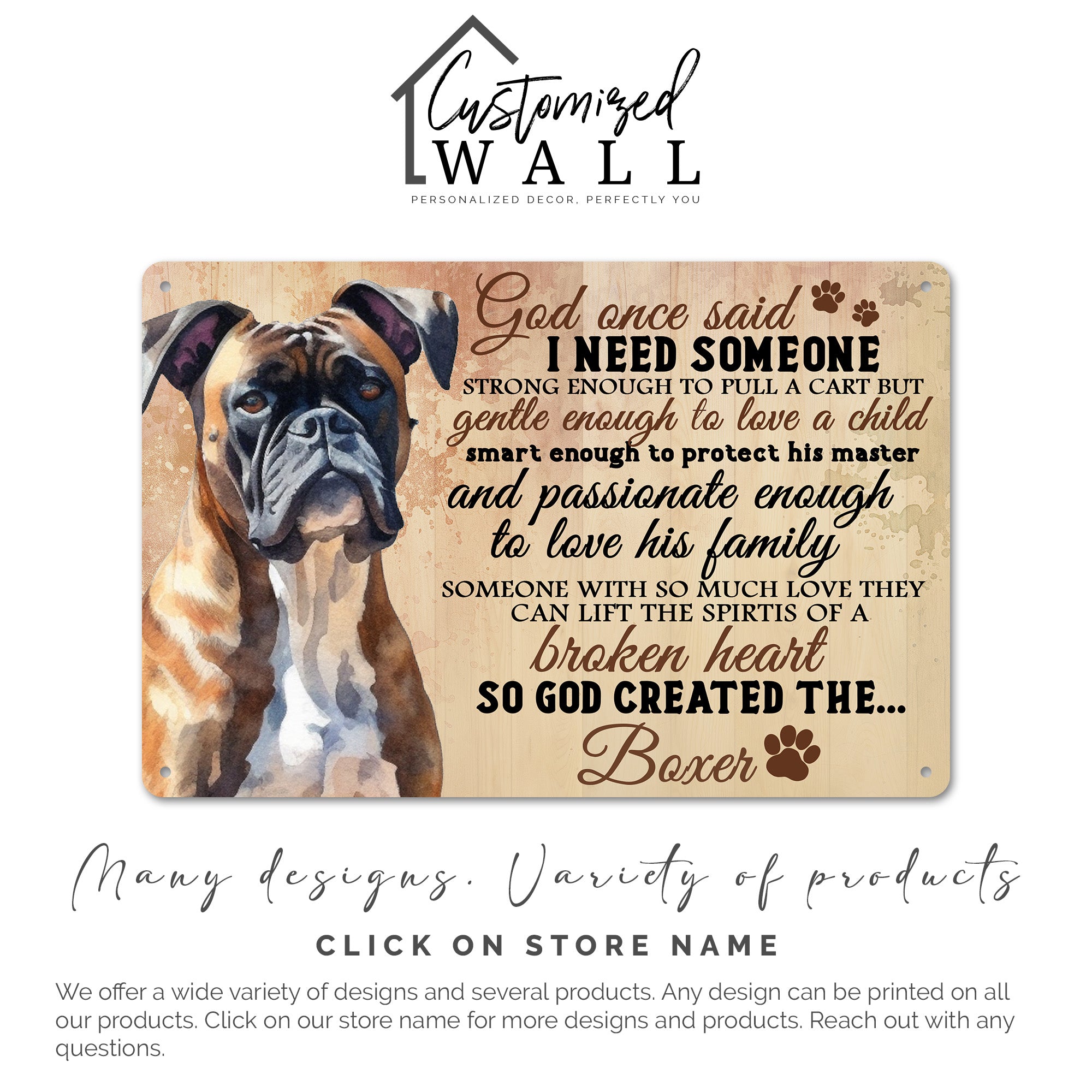 Personalized Boxer Dog Metal Sign - Handmade Rustic Wall Art for Pet Lovers - Unique Gift for Dog Owners and Home Decor - Image 7