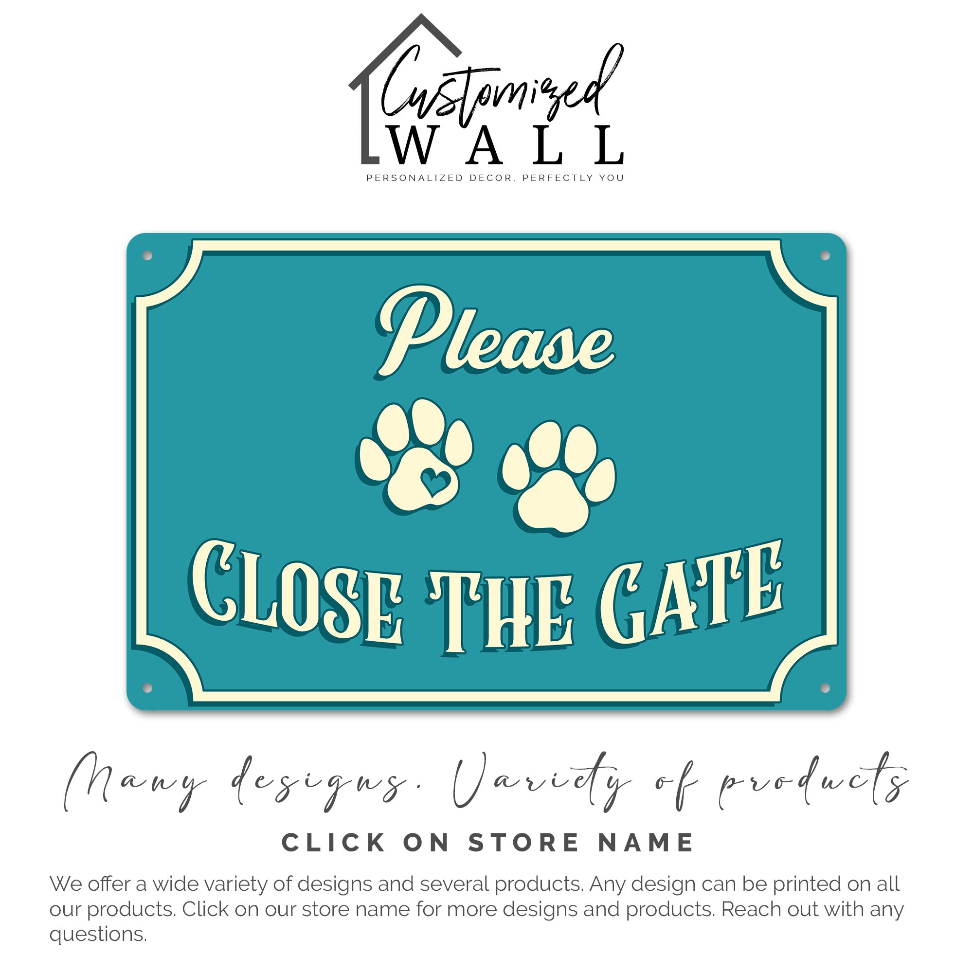 Personalized Handmade Metal "Please Close the Gate" Sign - Vintage Pet-Friendly Design with Custom Options - Image 7
