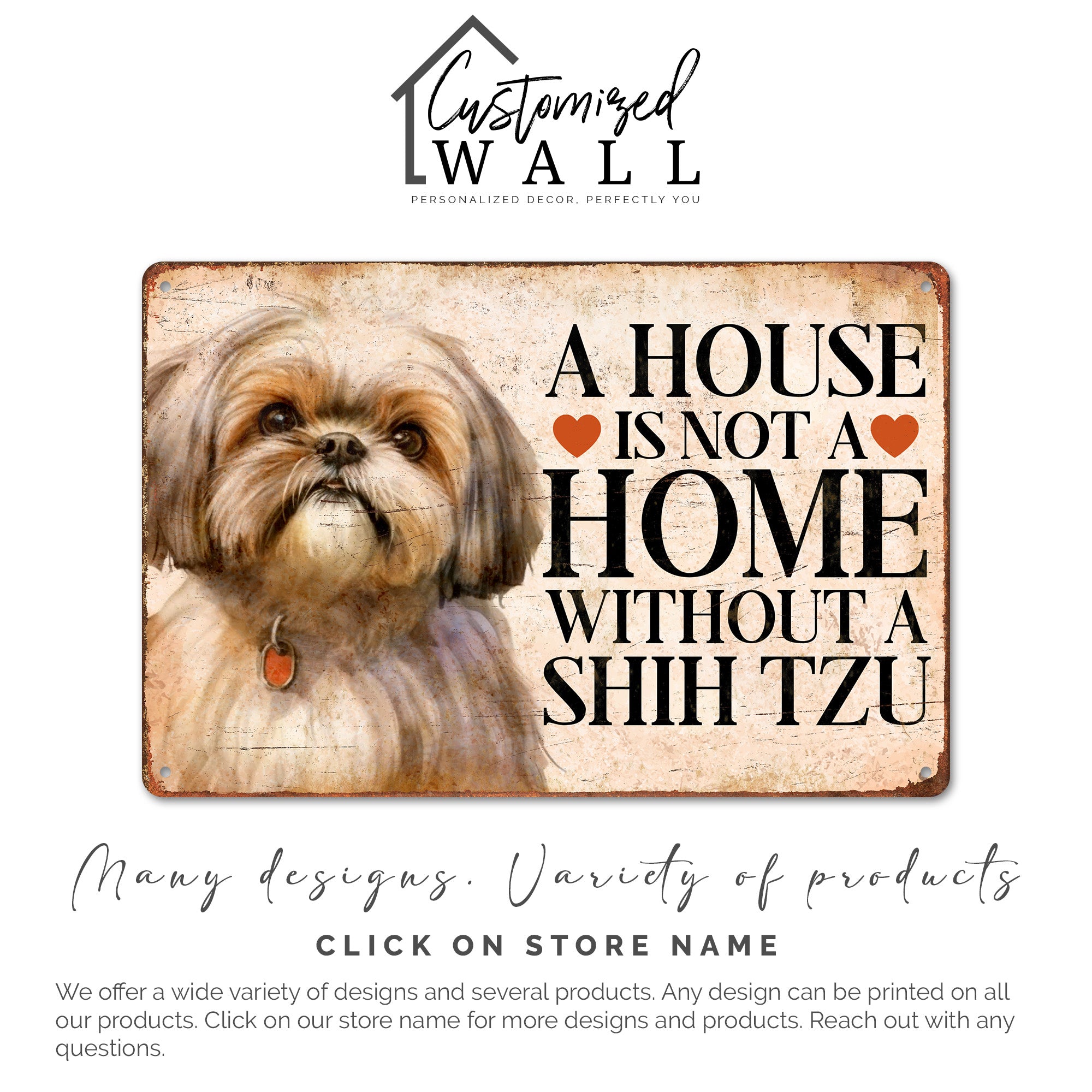 Customizable Rustic Shih Tzu Metal Sign – The Perfect Gift for Dog Lovers to Personalize Their Home Decor - Image 6