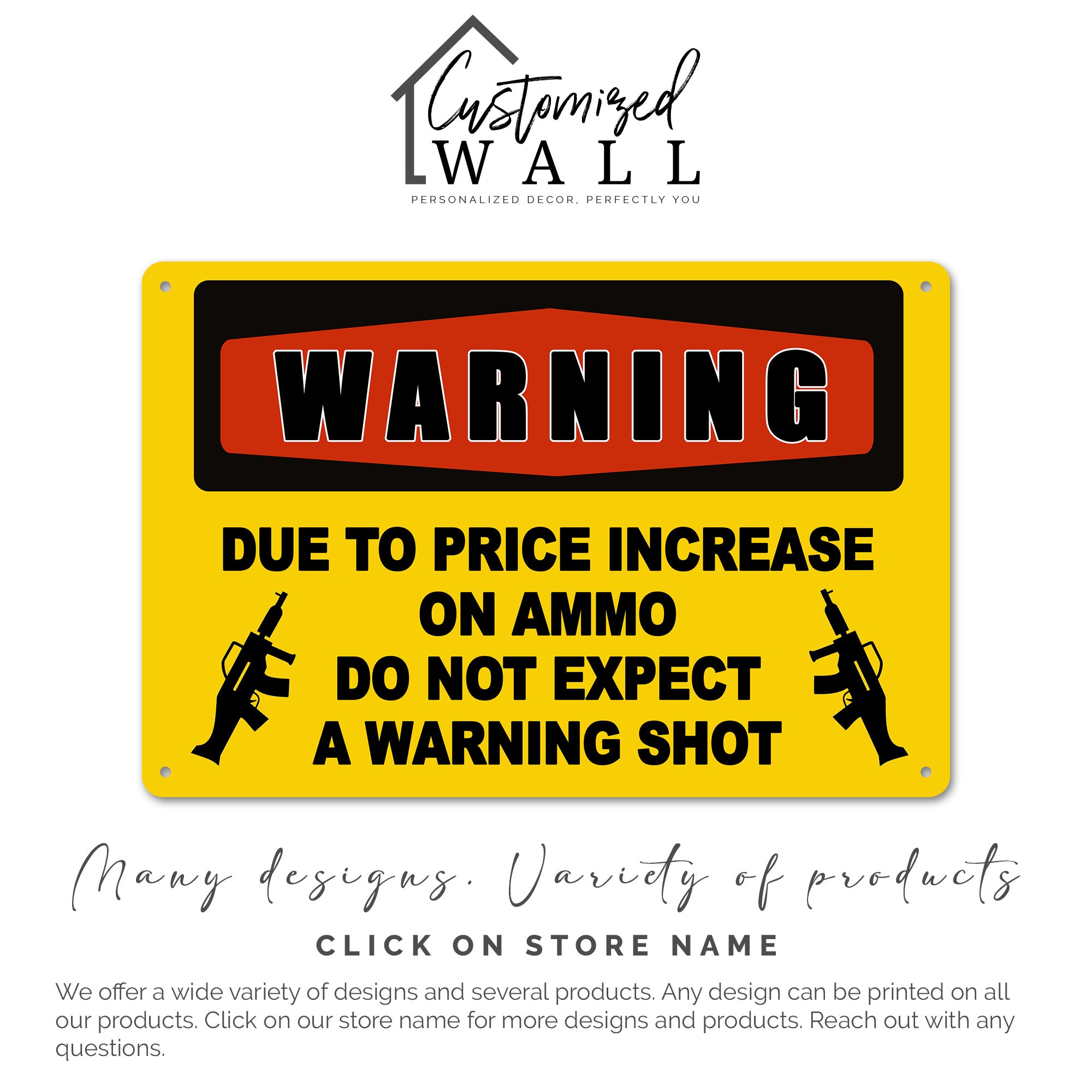 Rustic Ammo Price Increase Metal Sign – Personalized Warning Sign for Home & Outdoor Decor, Perfect Gift for Gun Enthusiasts - Image 7