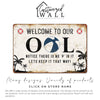 Personalized Poolside Metal Sign - Rustic Welcome Sign with Humorous Message, Customizable for Your Home or Gift Needs - Image 6