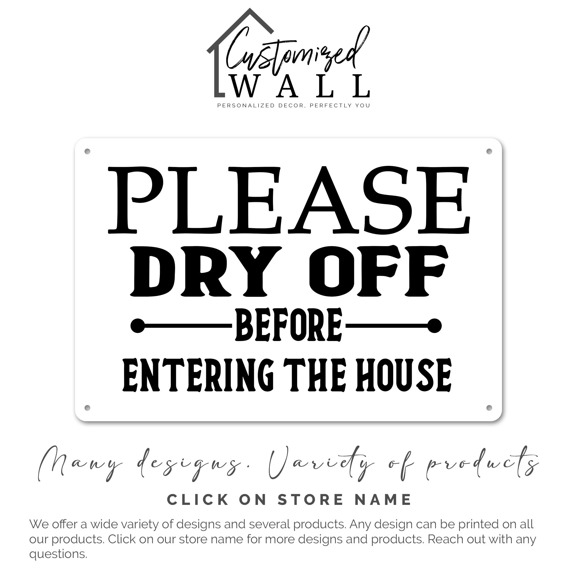 Personalized Metal Door Sign - "Please Dry Off" - Custom Outdoor Entrance Plaque for Homeowners & Gift Giving - Image 4