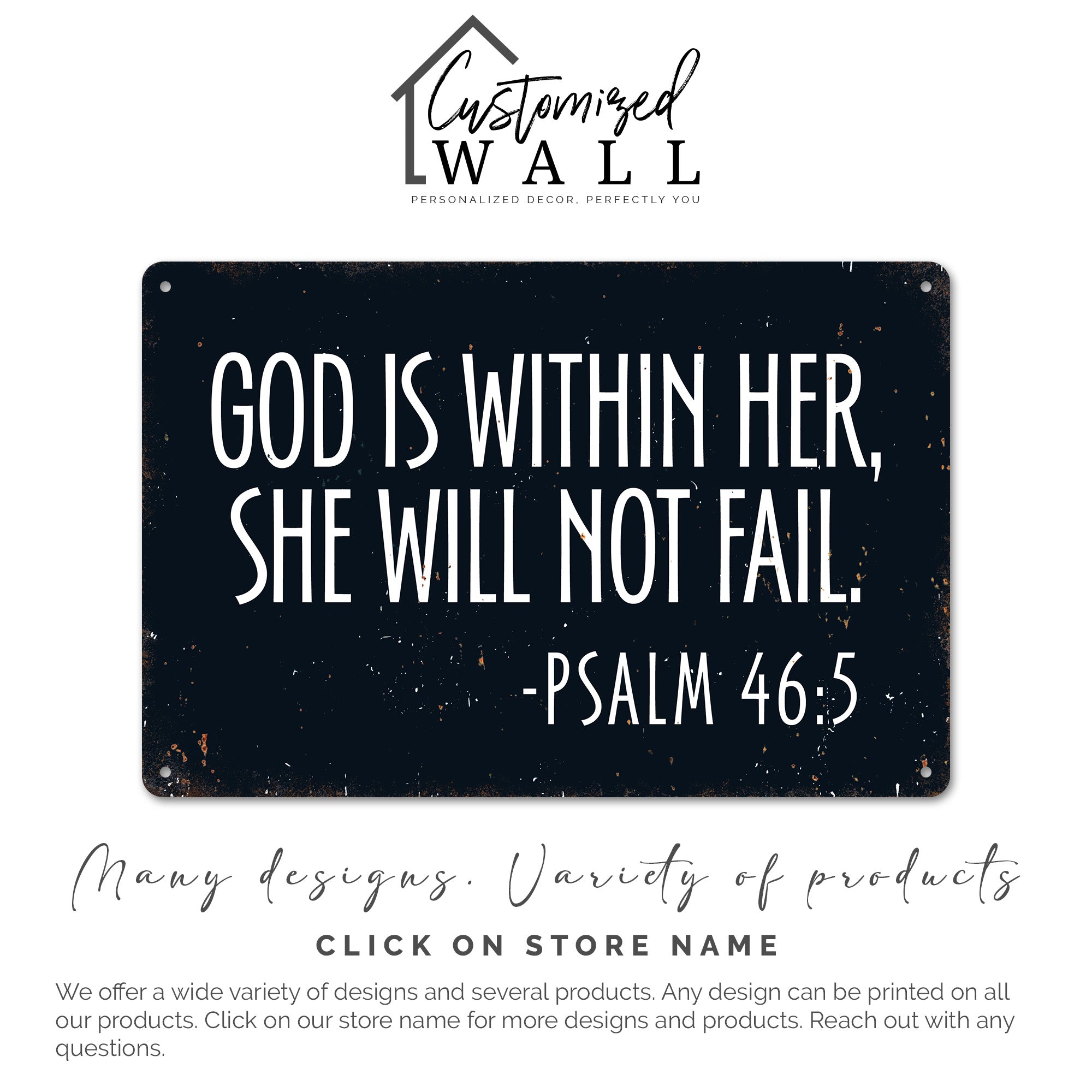 Personalized Inspirational Psalm 46:5 Metal Sign - Elegant Gift for Her, Sister, or Daughter - Custom Handmade Home Decor - Image 6