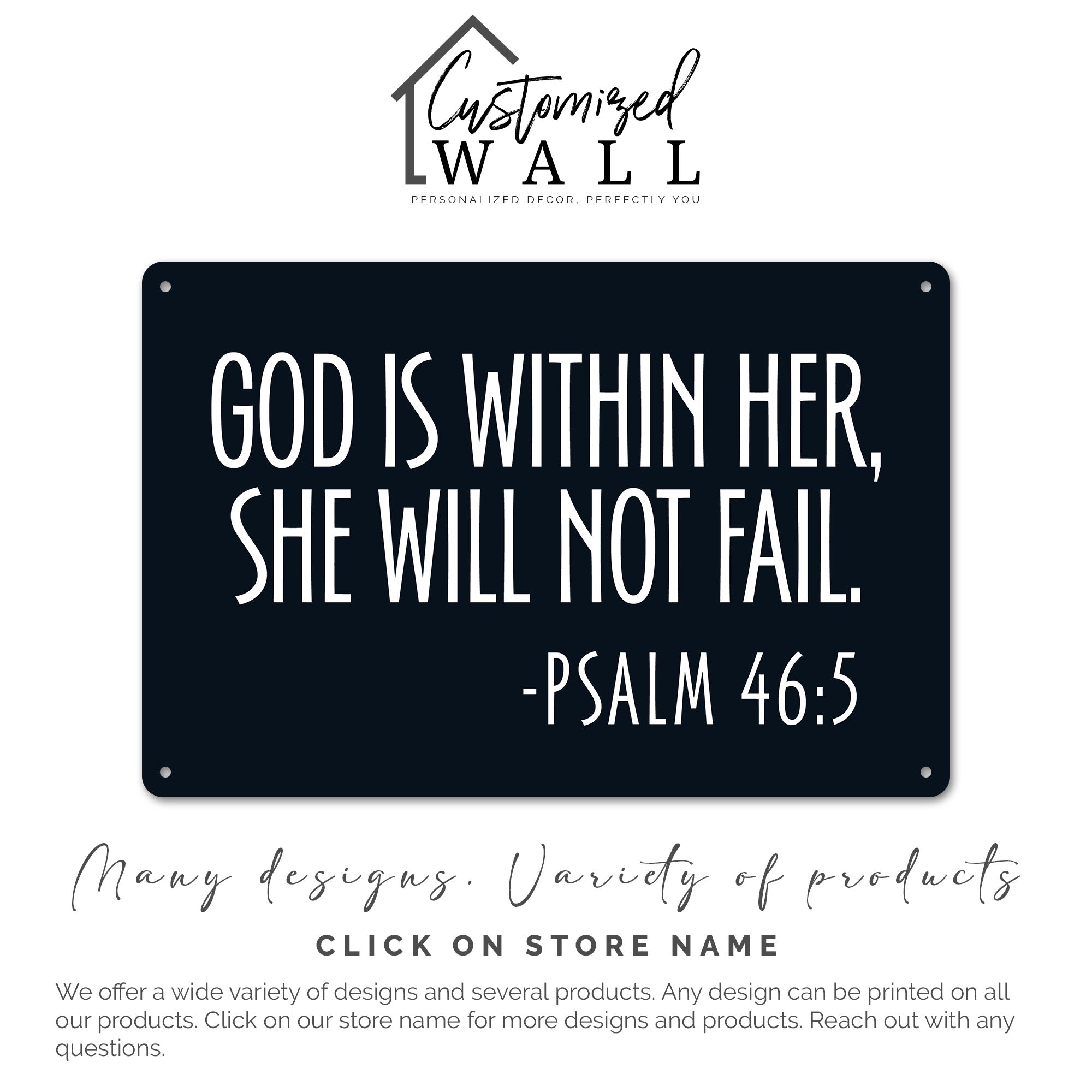 Personalized Inspirational Psalm 46:5 Metal Sign - Elegant Gift for Her, Sister, or Daughter - Custom Handmade Home Decor - Image 7