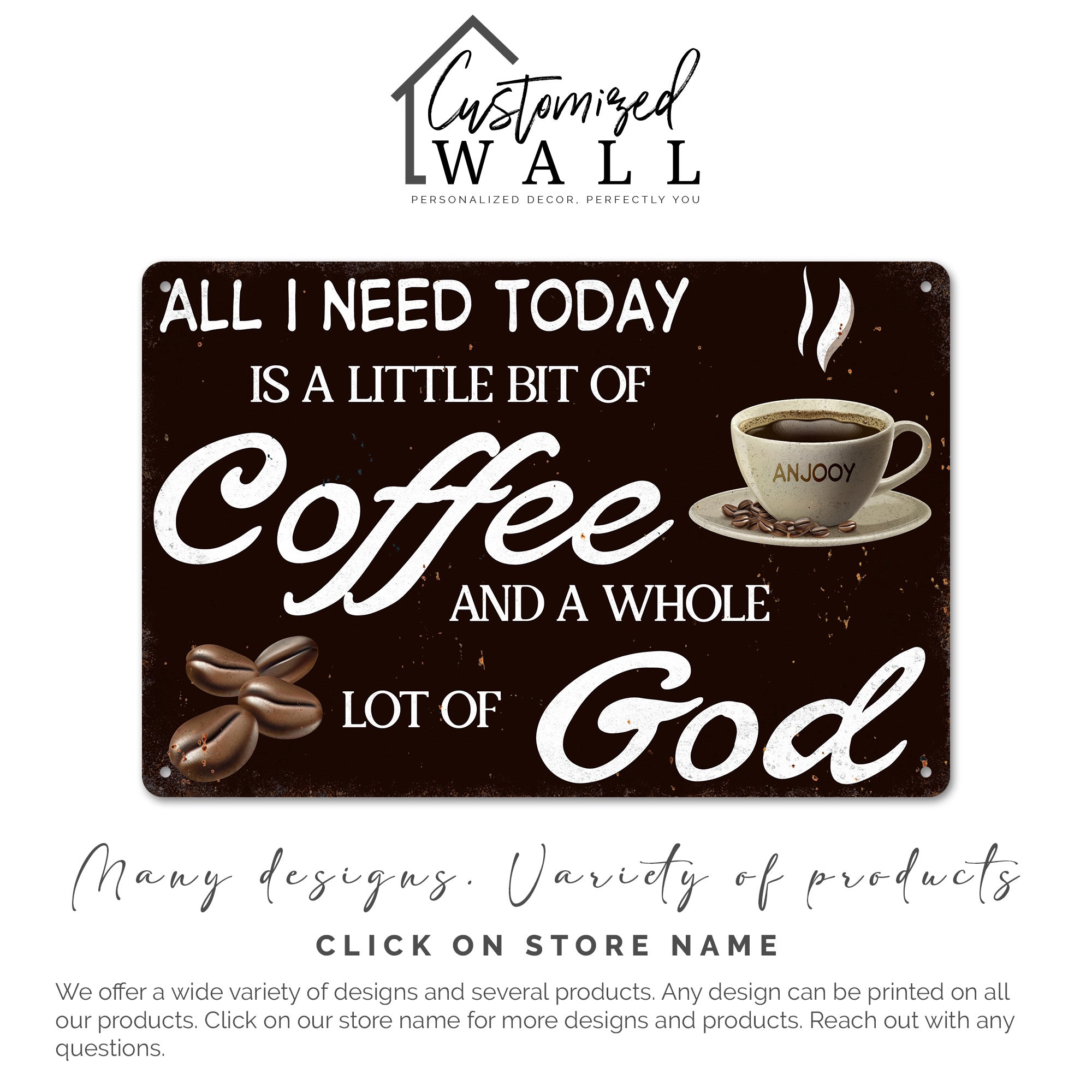 Personalized Coffee and Faith Metal Sign – Custom Kitchen Decor for Coffee Lovers – Unique Inspirational Gift for Home or Office - Image 6