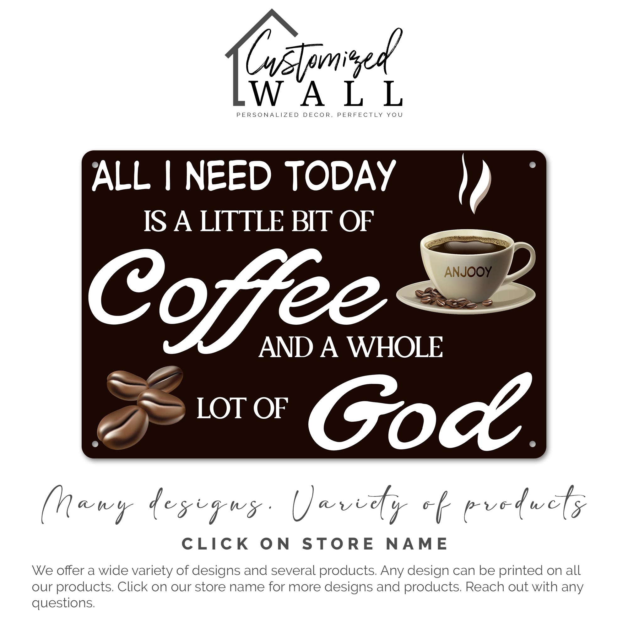 Personalized Coffee and Faith Metal Sign – Custom Kitchen Decor for Coffee Lovers – Unique Inspirational Gift for Home or Office - Image 7