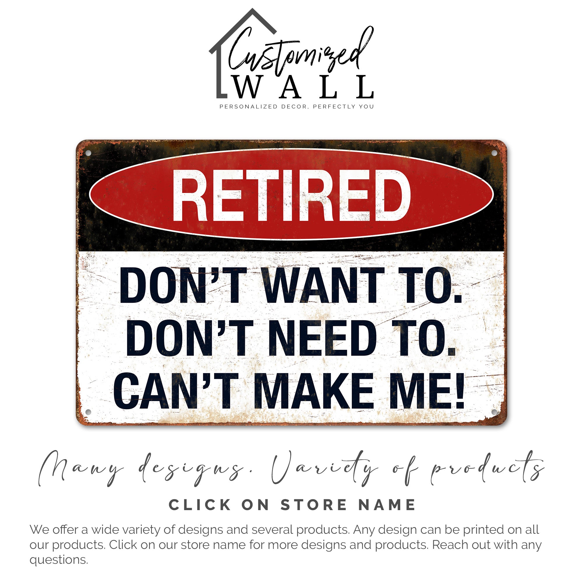 Customizable Retired Vintage Metal Sign - Perfect Personalized Gift for Retirement Celebrations - Image 6
