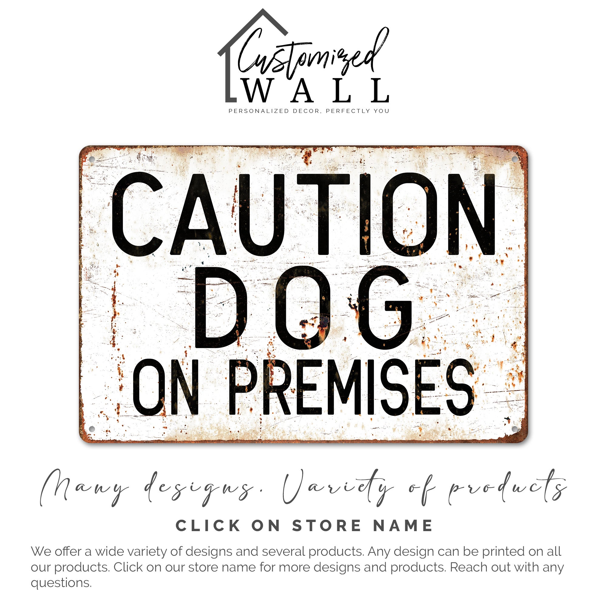 Personalized Rustic Metal Sign - "Caution Dog on Premises" - Customizable Gift for Pet Lovers and Homeowners - Image 6