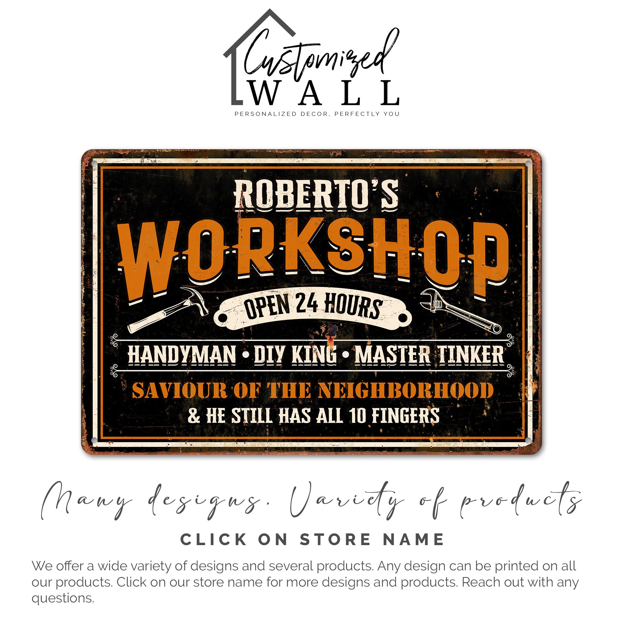 Personalized Rustic Workshop Metal Sign - Handmade for Handyman, DIY Enthusiast - Perfect Custom Gift for Craft Lovers - Image 6