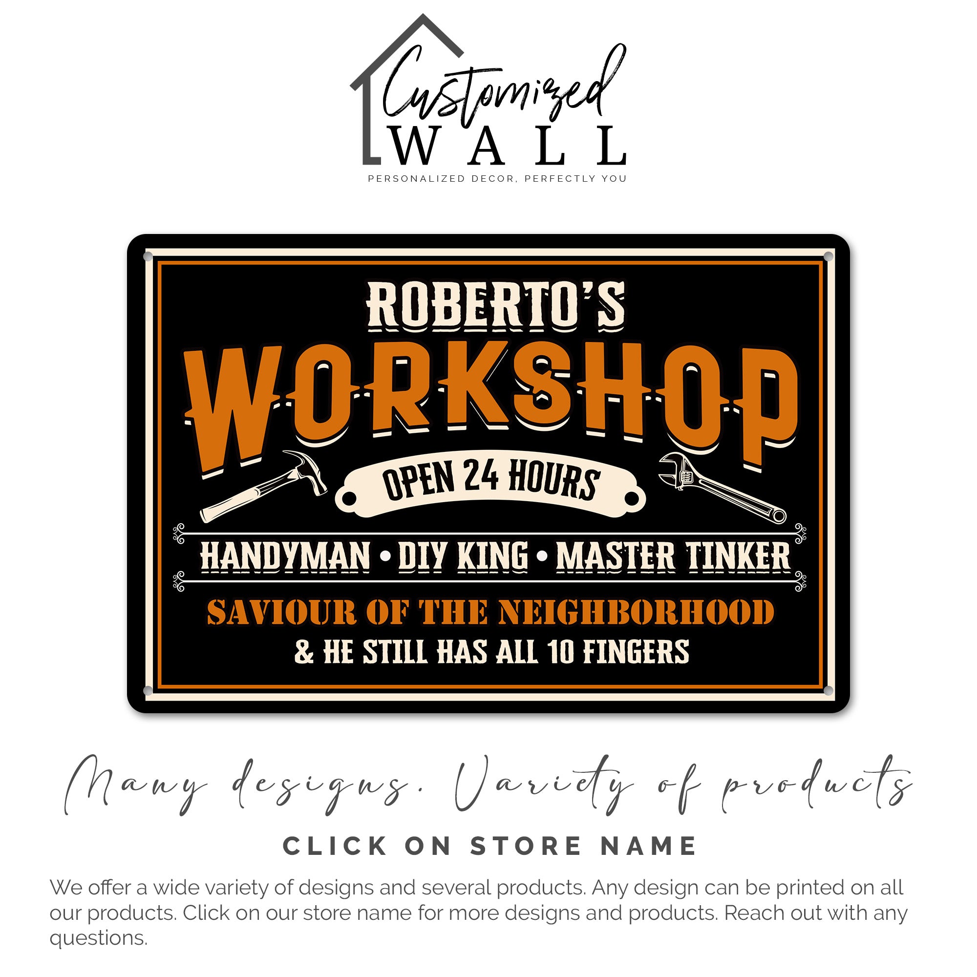 Personalized Rustic Workshop Metal Sign - Handmade for Handyman, DIY Enthusiast - Perfect Custom Gift for Craft Lovers - Image 7