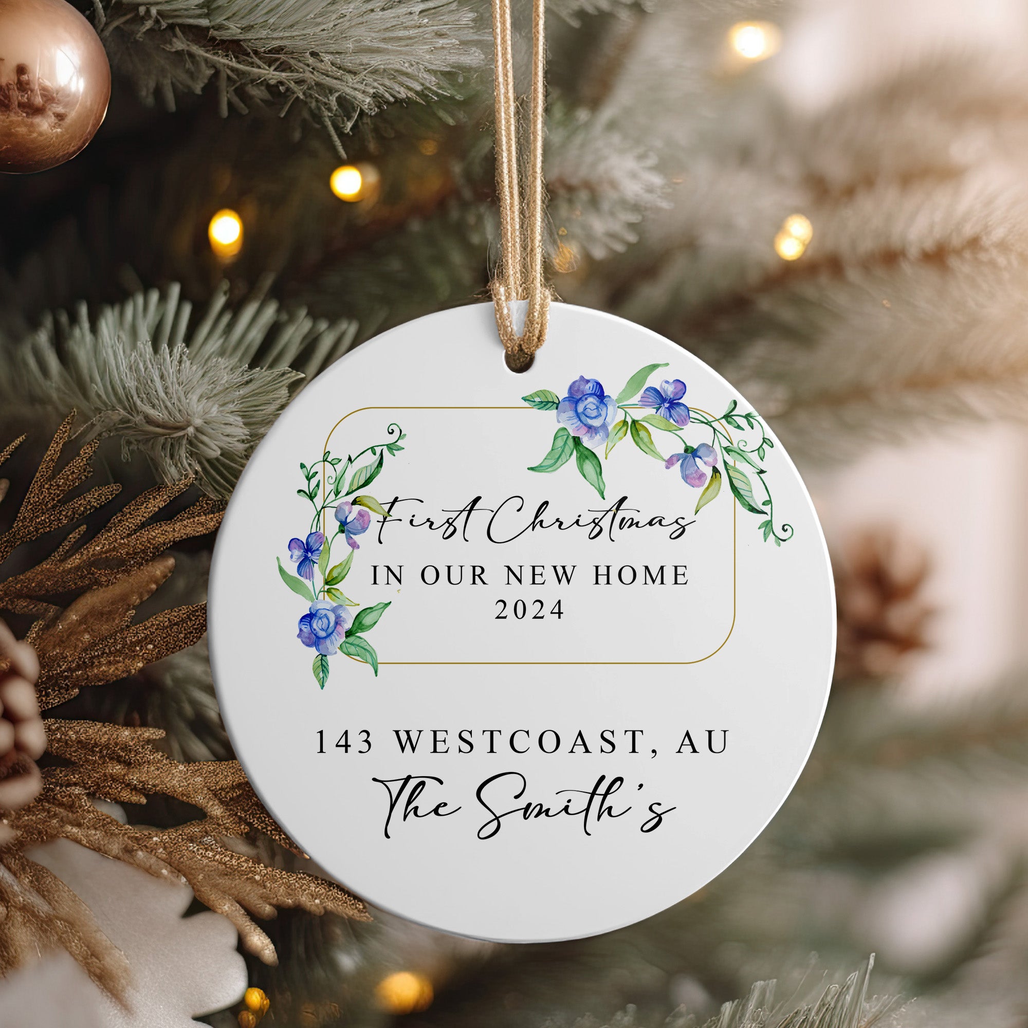 Personalized First Christmas in Our New Home Ornament 2024 - Custom Ceramic Keepsake for Families - Image 4