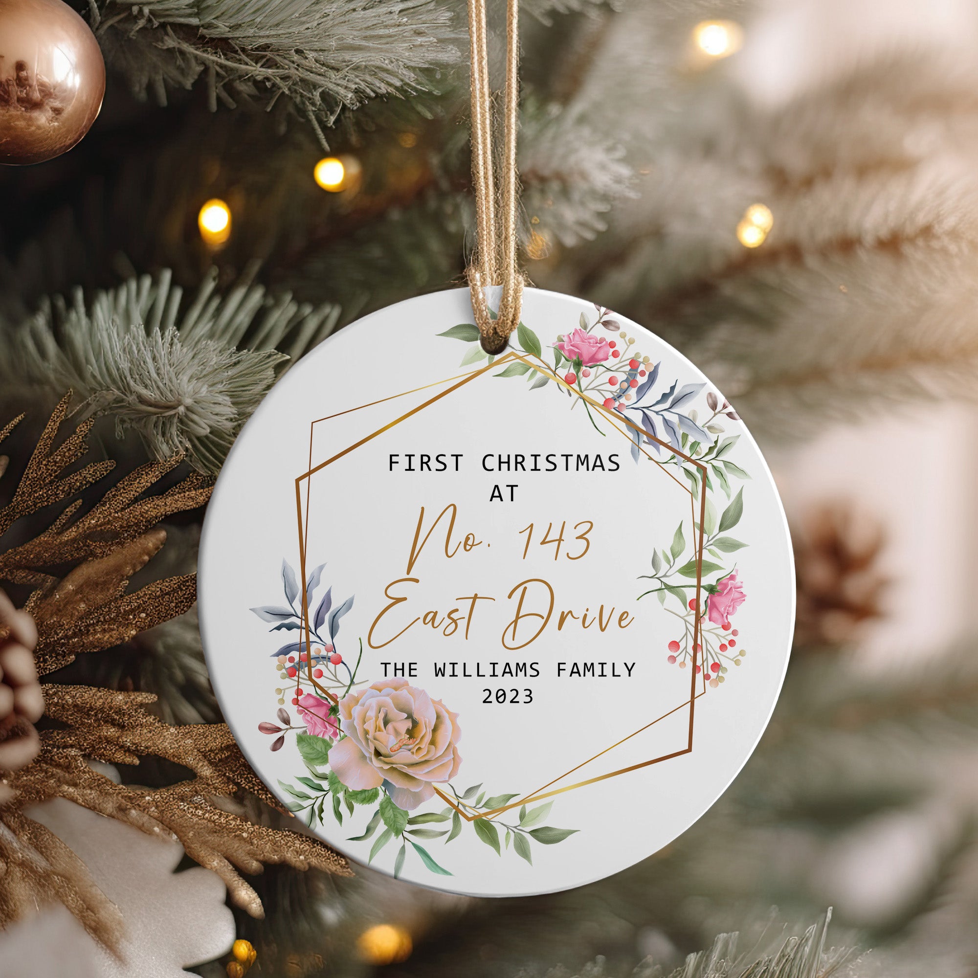 Cherished First Christmas Ornament – Personalized Ceramic Keepsake for New Home Celebrations - Image 4