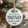Personalized First Christmas Together 2024 Ceramic Ornament - Artisan Handcrafted Keepsake for Couples - Image 4