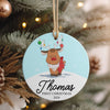 Personalized Baby's First Christmas 2024 Ceramic Ornament - Cute Reindeer Design with Custom Name - Image 4