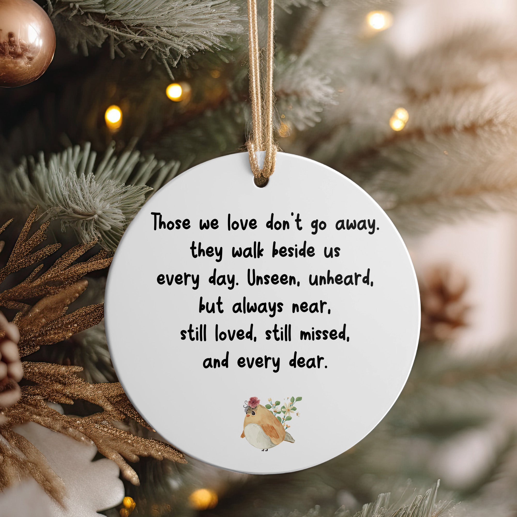 Personalized Memorial Ceramic Ornament - Heartfelt Tribute with Decorative Bird Design for Cherished Memories - Image 4