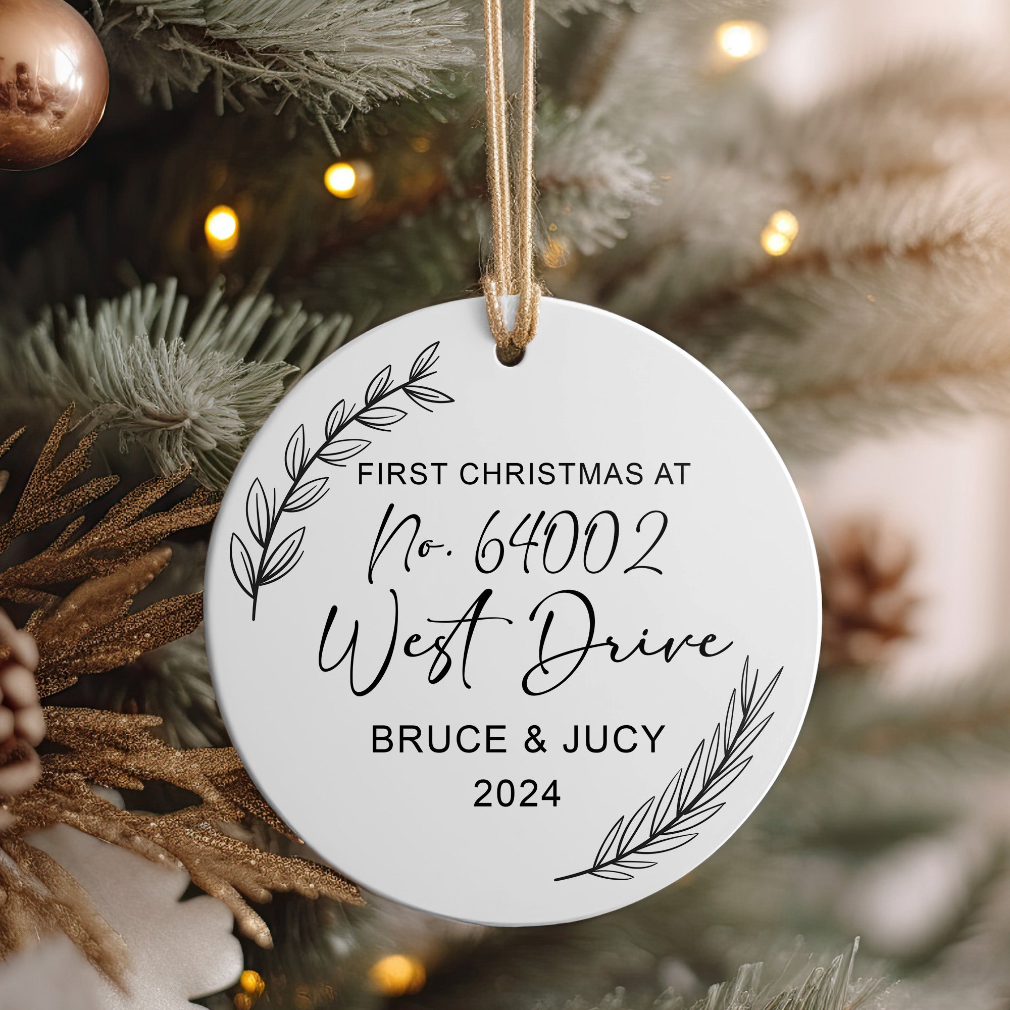 Personalized First Christmas Ornament - Handcrafted Ceramic Keepsake for New Homeowners - Image 4