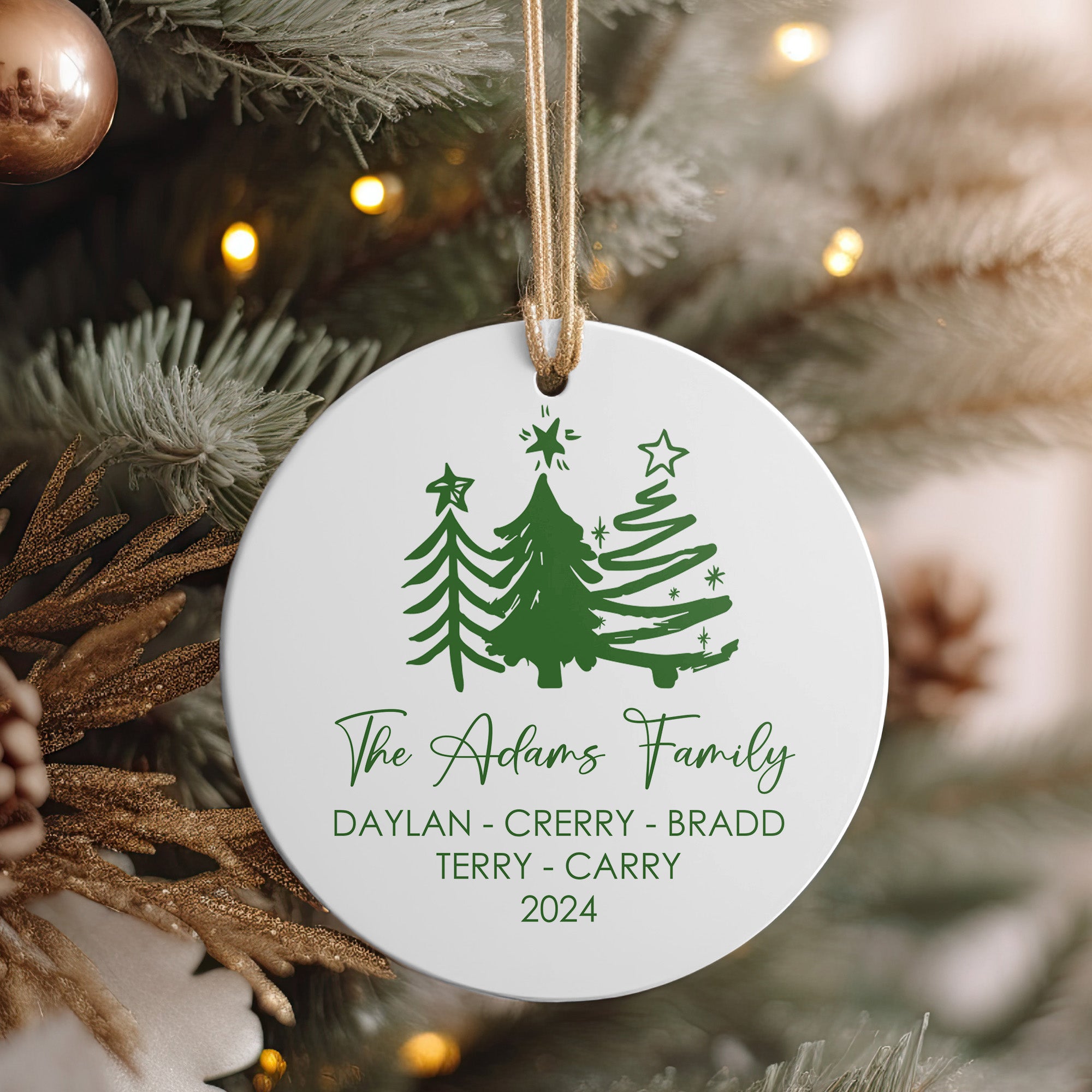 Personalized Ceramic Family Christmas Ornament - Custom Holiday Decoration with Names and Year - Perfect Keepsake Gift - Image 4