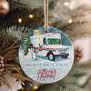 Personalized Christmas Ceramic Ornament with Snowman & Mail Truck - Unique Handmade Holiday Decoration - Image 4