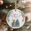 Personalized Baby's First Christmas Ceramic Ornament 2024 - Cute Bunny & Tree Design - Custom Gift for Newborns and Parents - Image 4